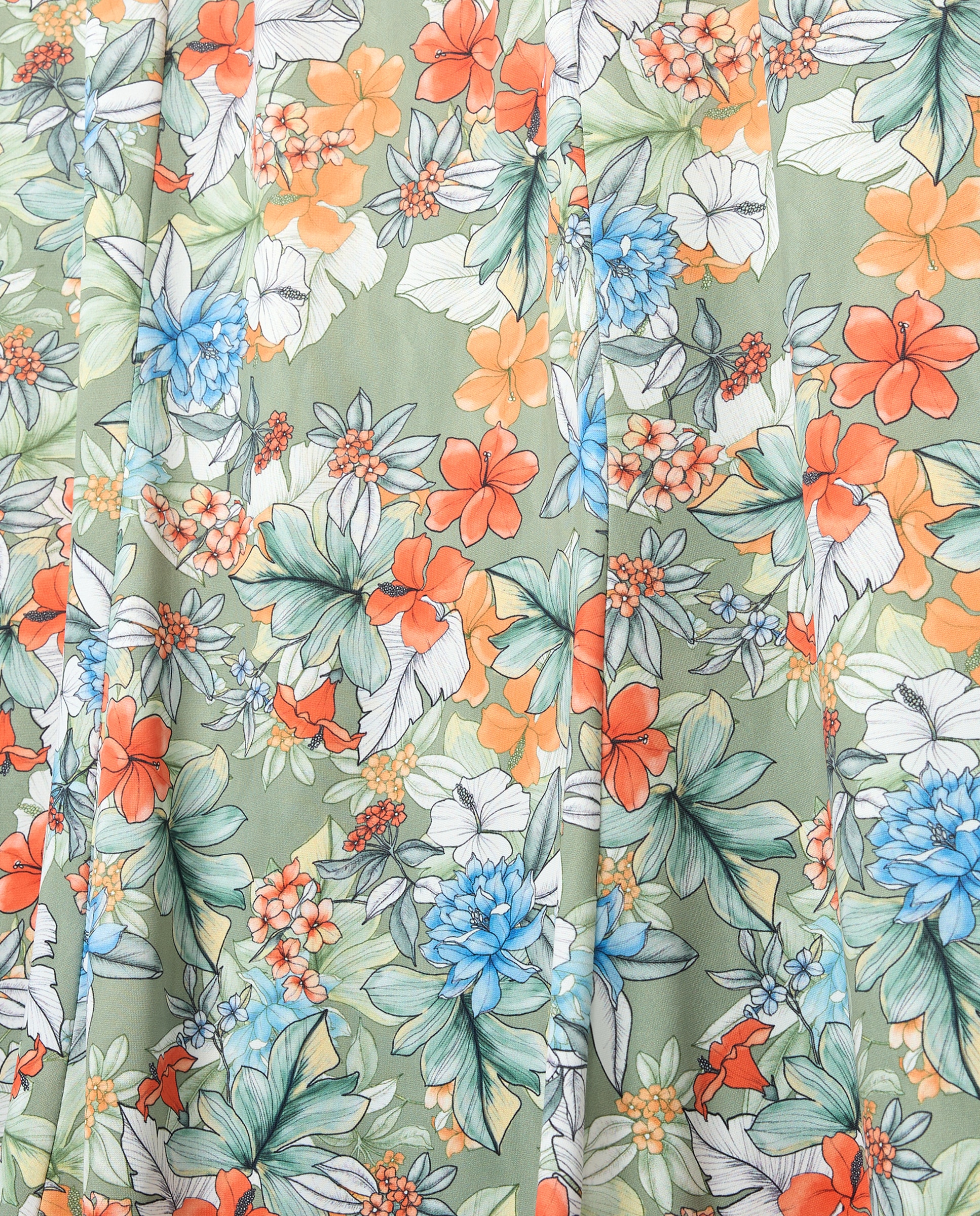 Saia Estampada com Cós Elástico Caqui-5