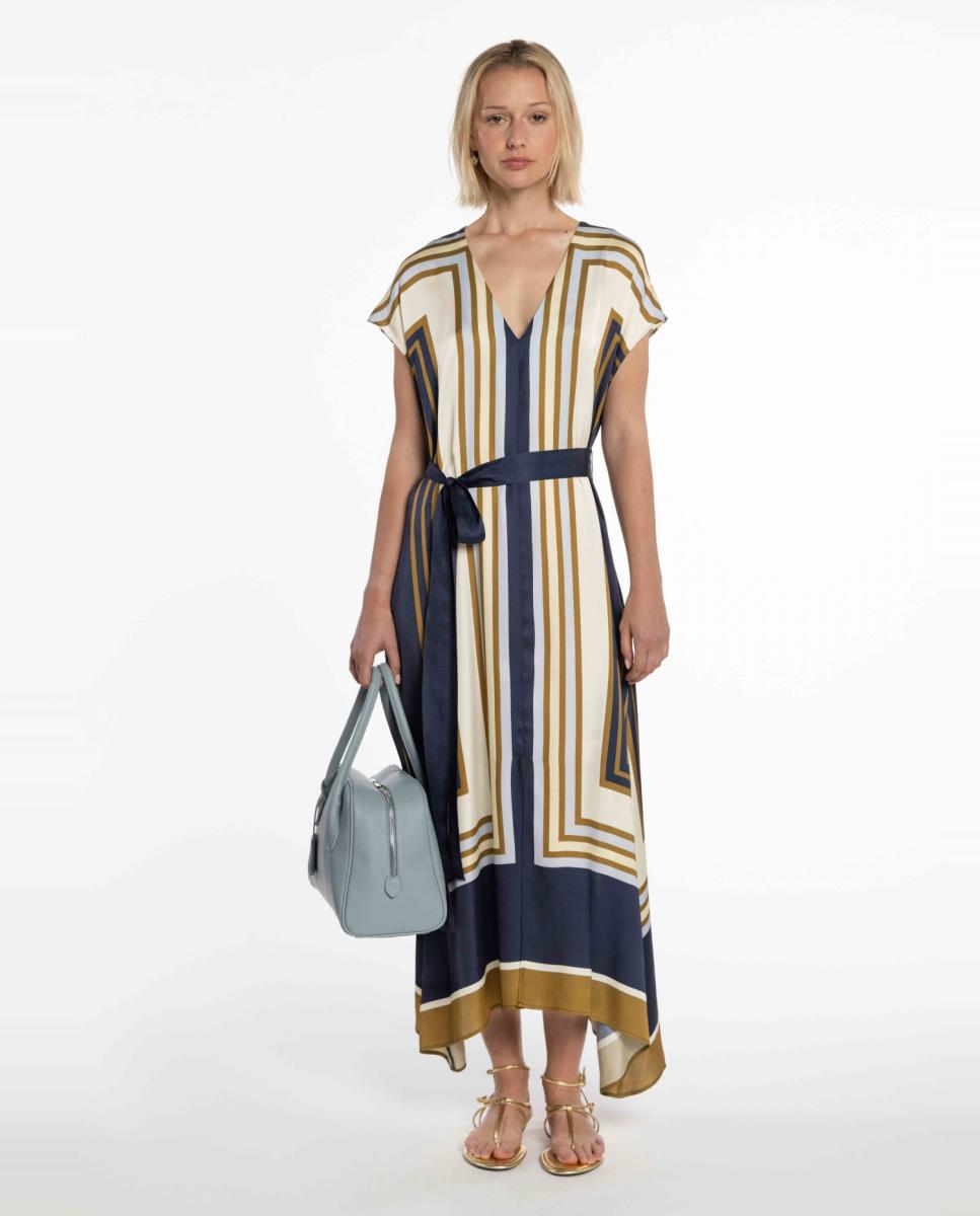 Imagem 0 de Vestido Estampado de Cetim