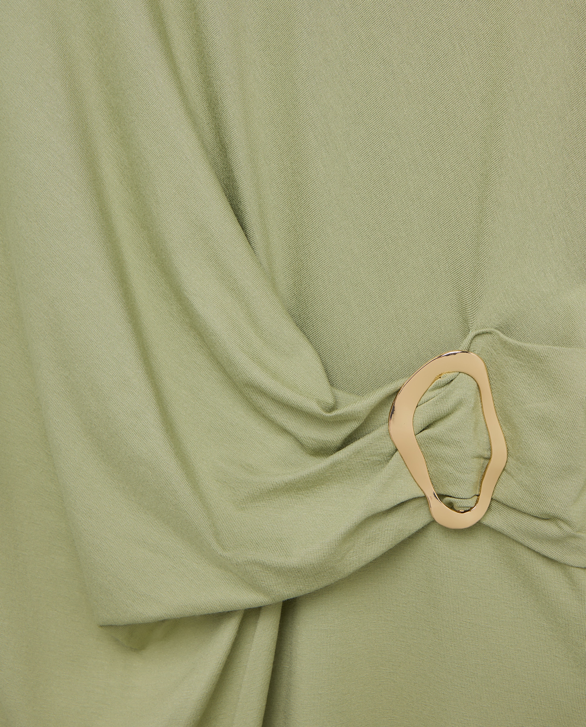 Vestido liso com manga comprida Verde-5
