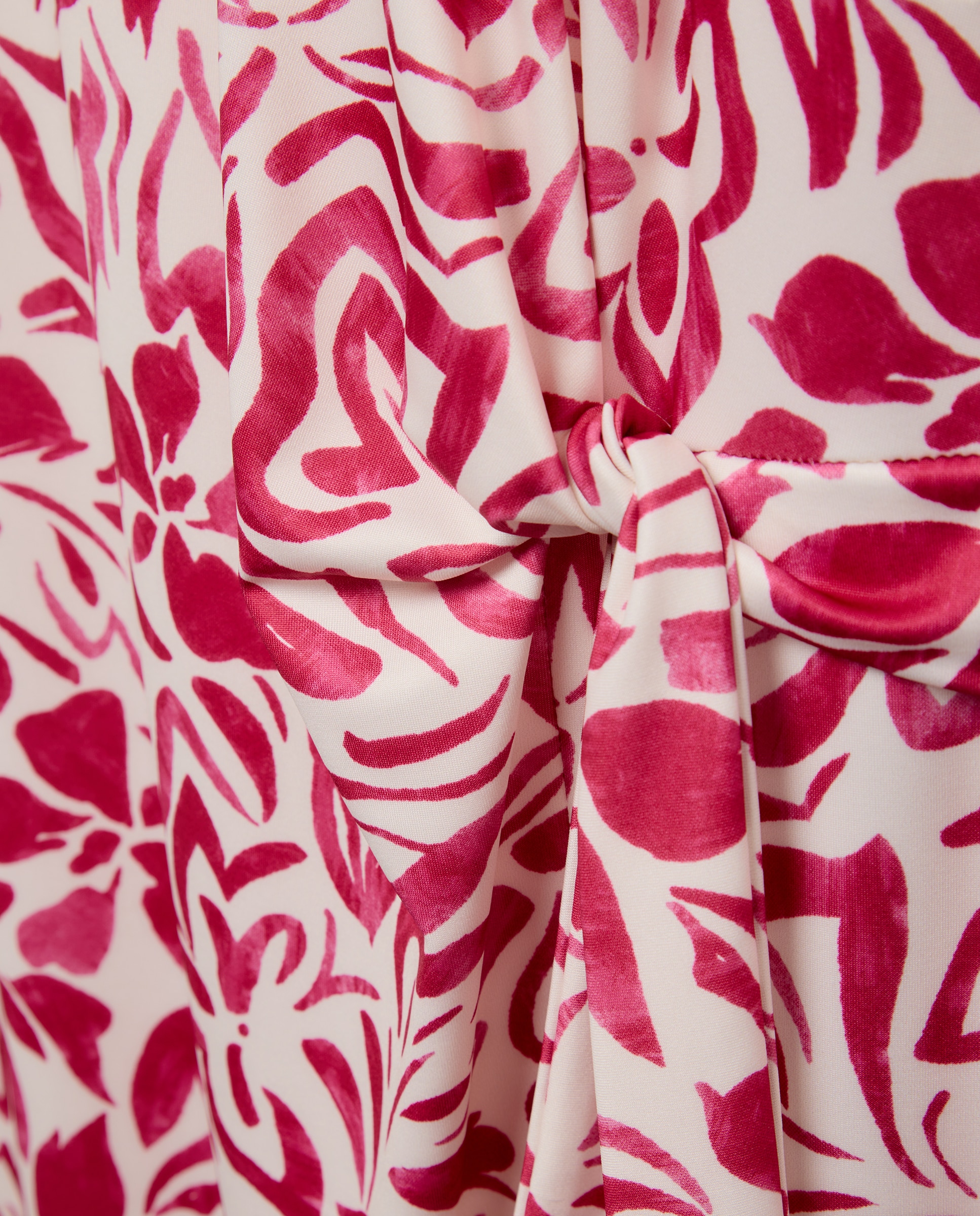 Vestido Estampado com Manga Curta Grená-5