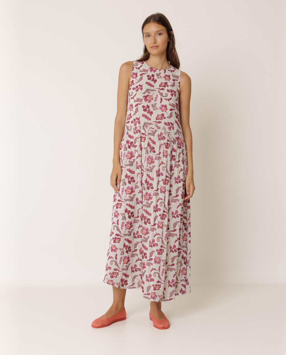 Indi & Cold - Vestido maxi cuello redondo sin mangas.