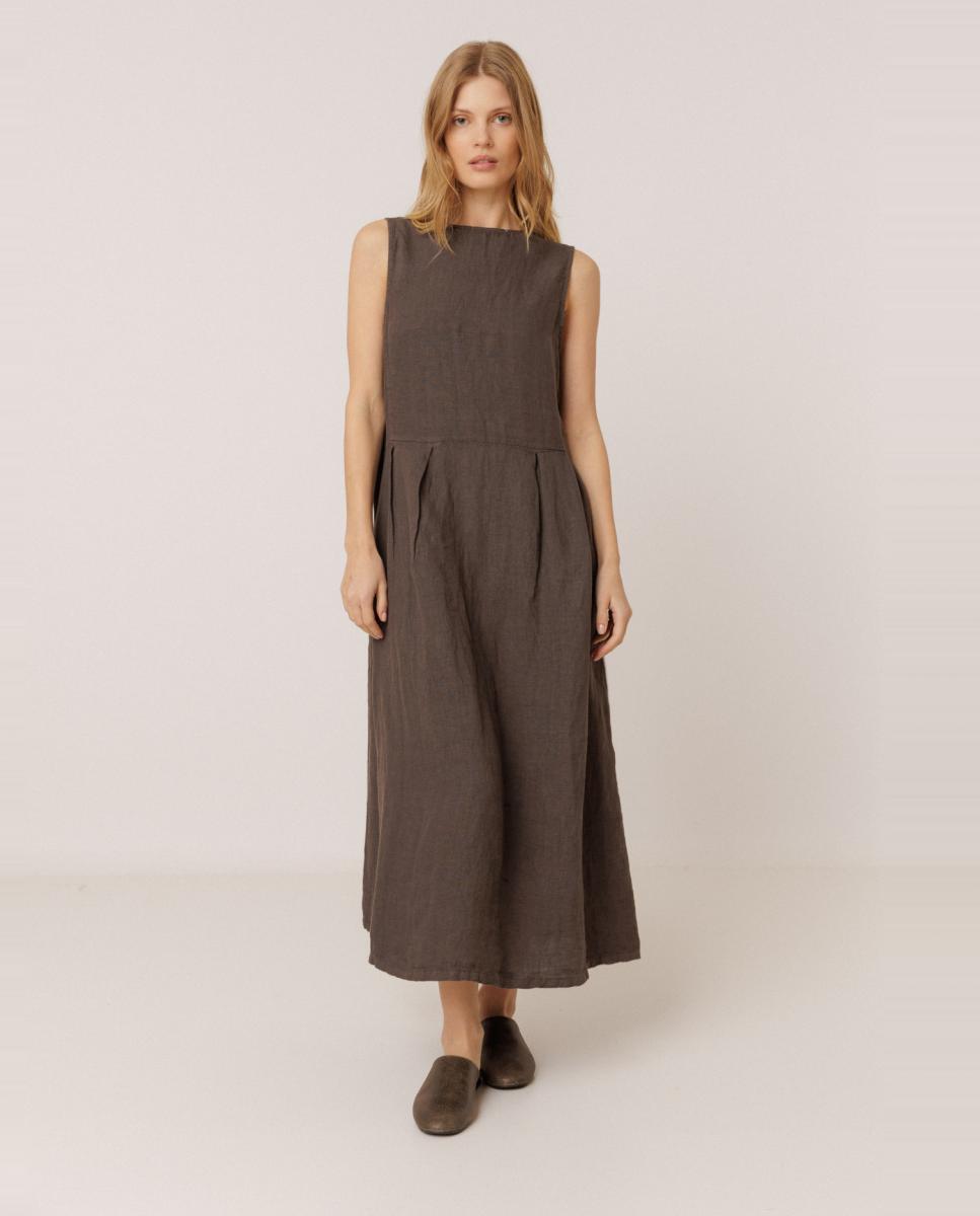 Imagem 0 de Vestido Comprido de Decote em Bico sem Mangas