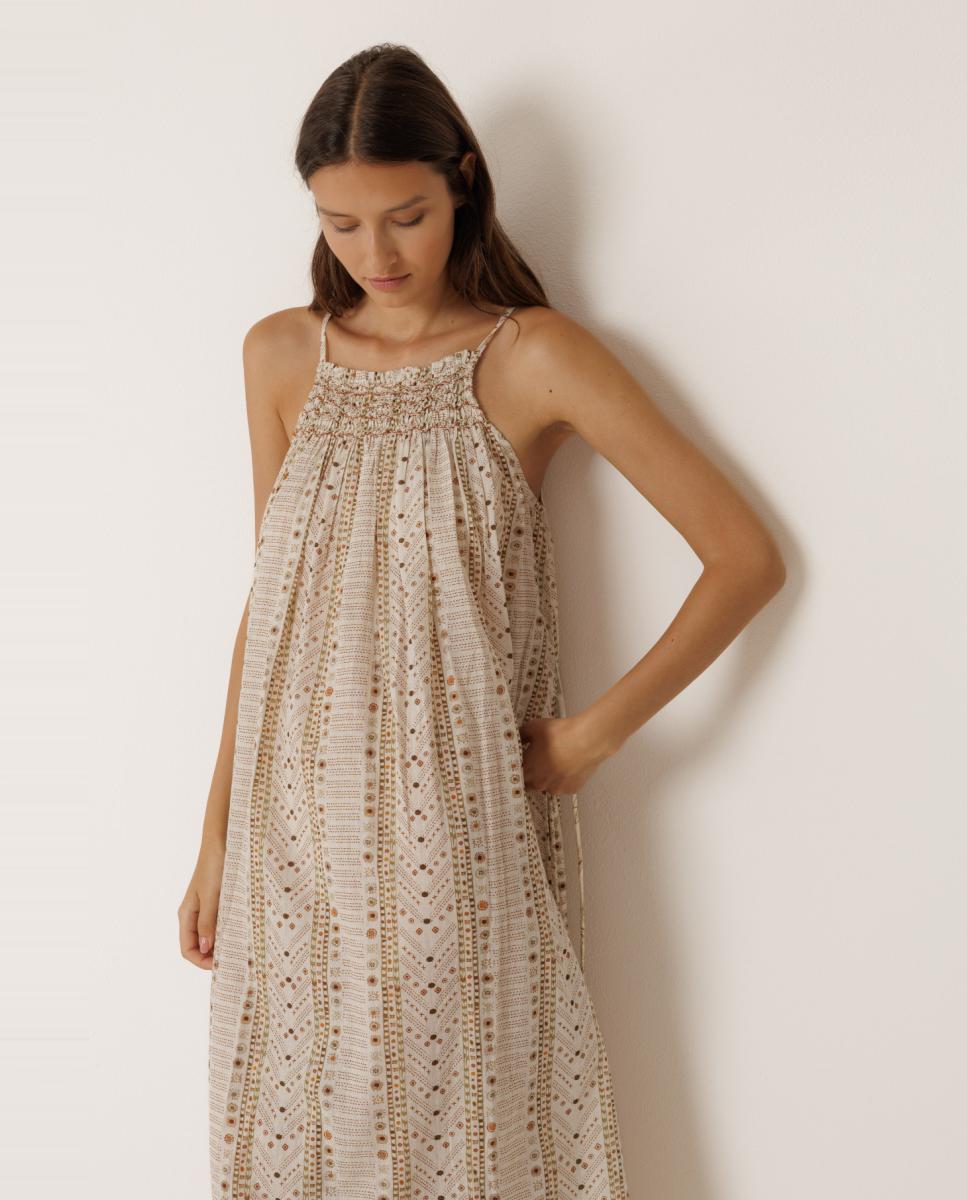 Vestido Maxi de Alças Cru-2
