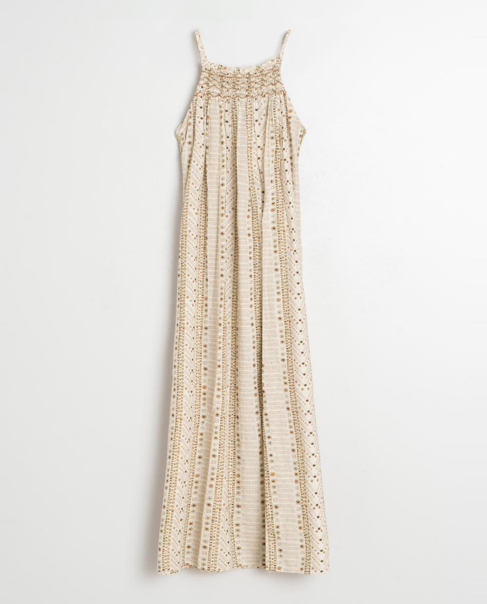 Vestido Maxi de Alças Cru-4