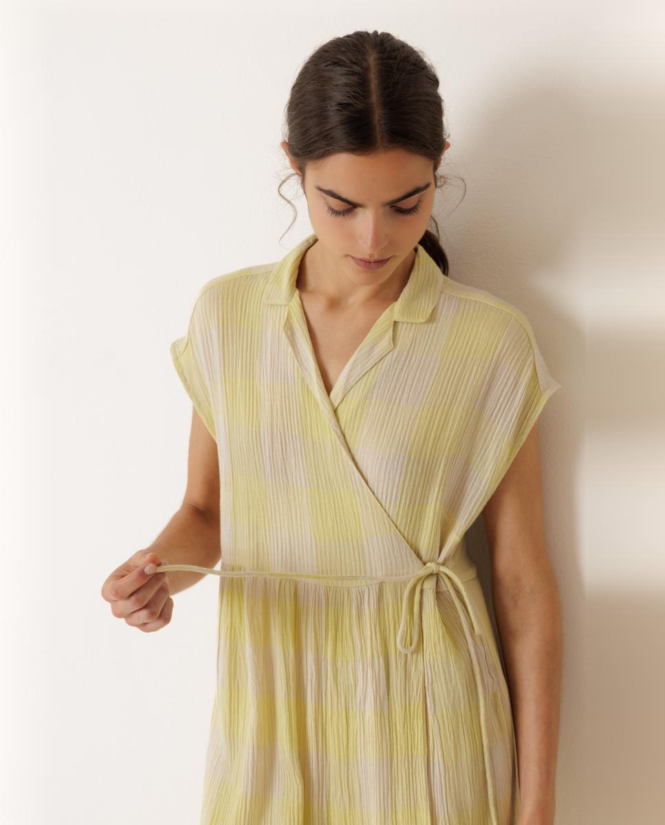Vestido Comprido sem Mangas e com Decote em Bico Verde-claro-2