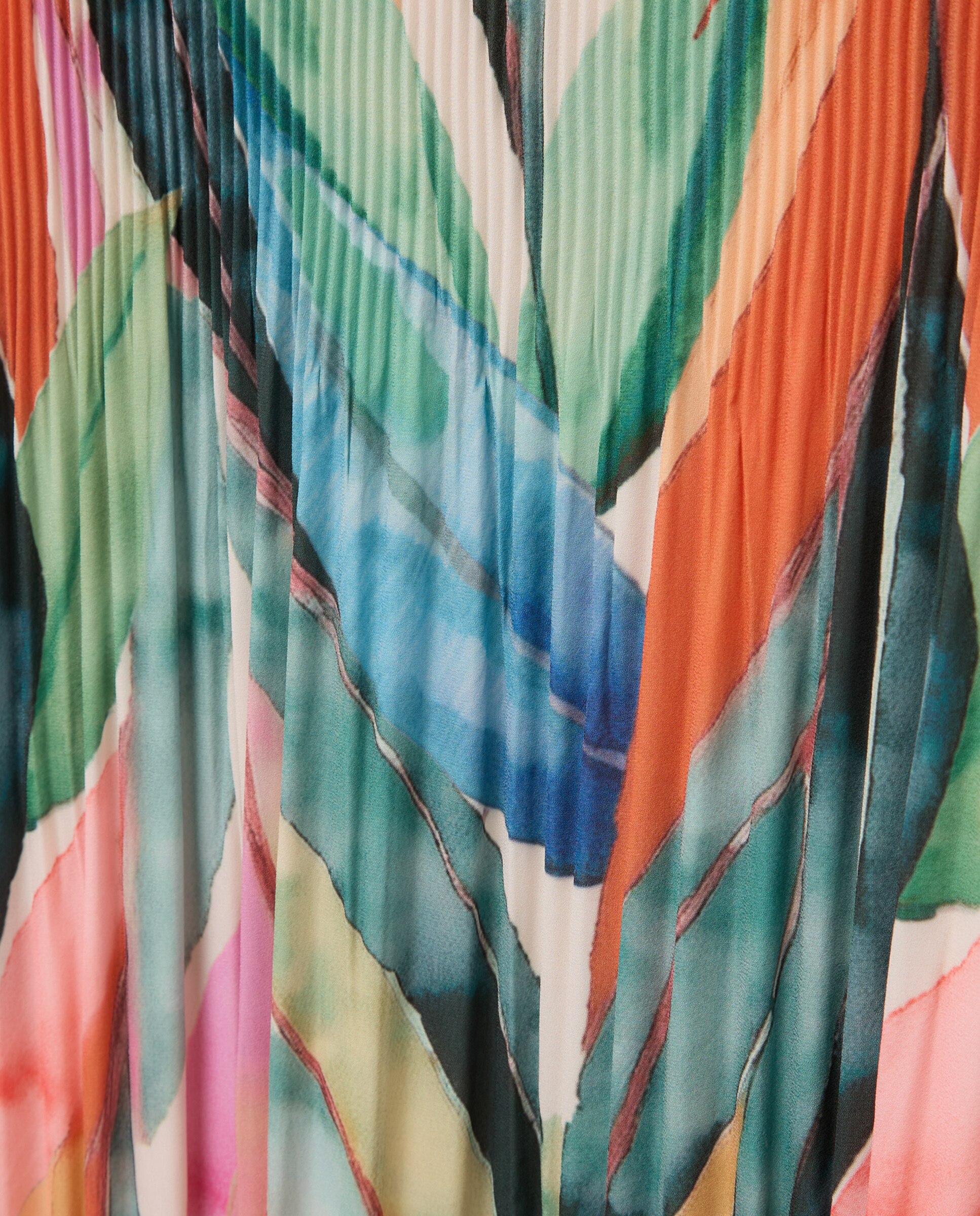 Vestido estampado com manga curta Multicolor-5