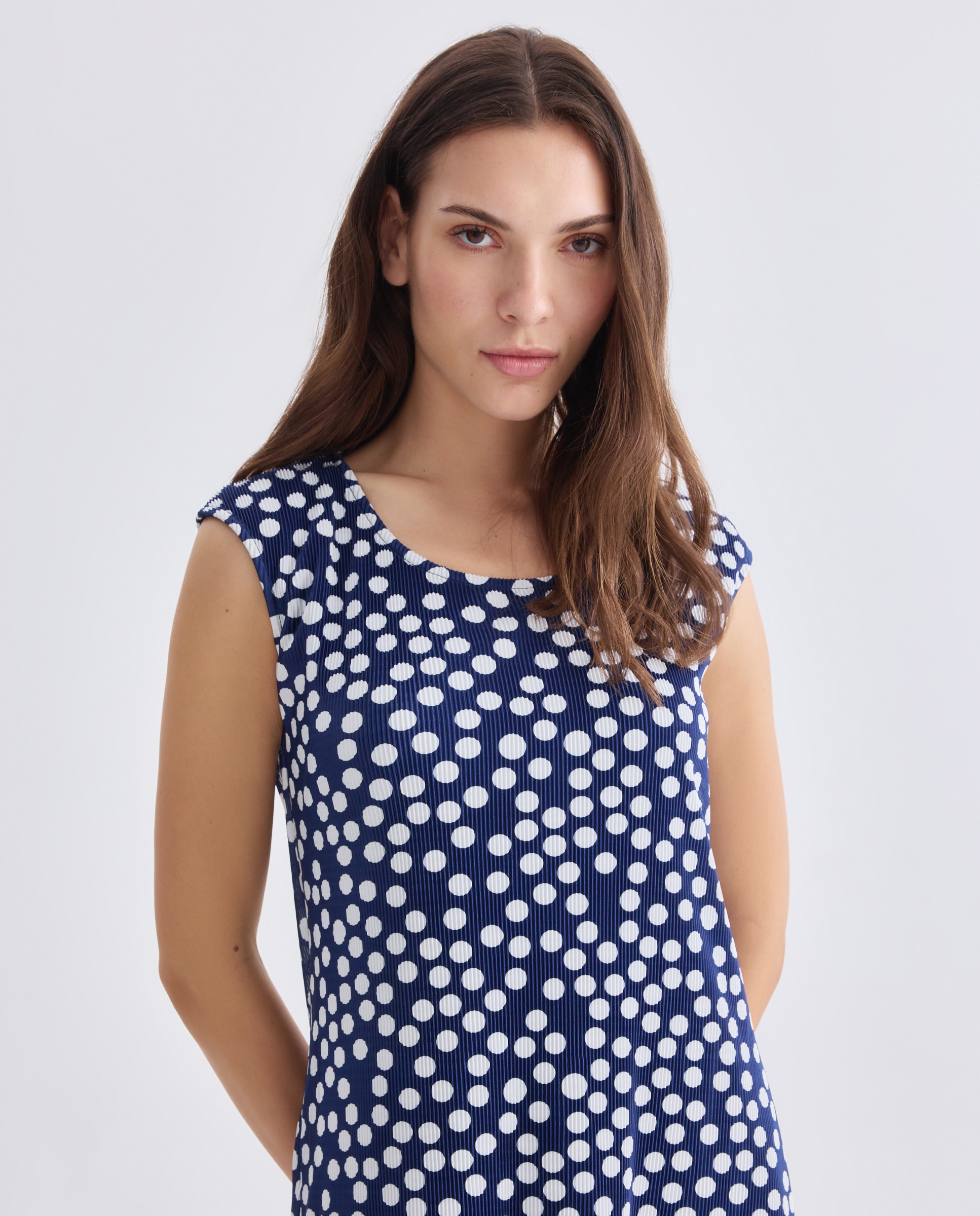 Vestido Estampado com Manga Curta Azul-marinho-2