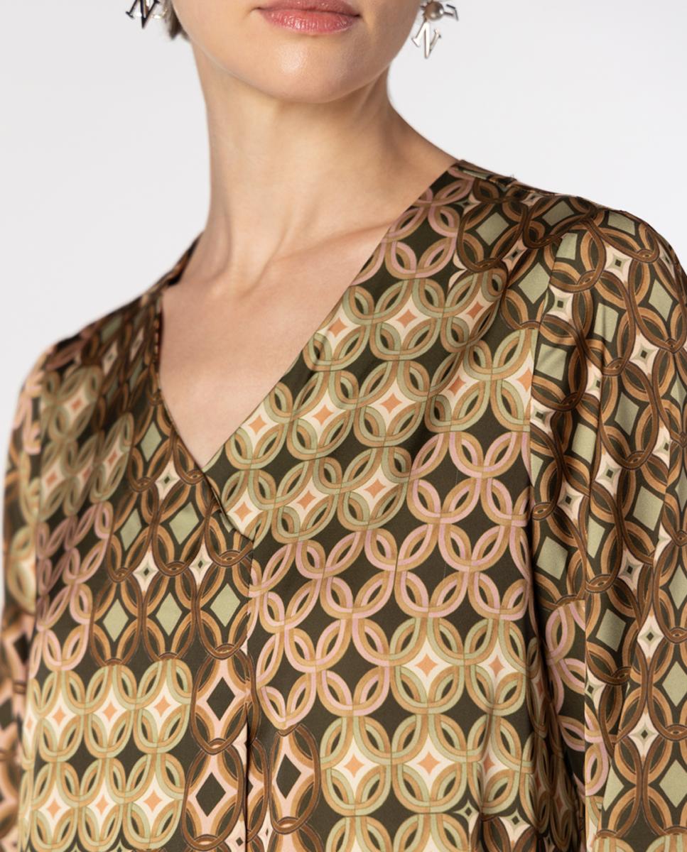 Saia Direita de Malha Jacquard Multicolor-4