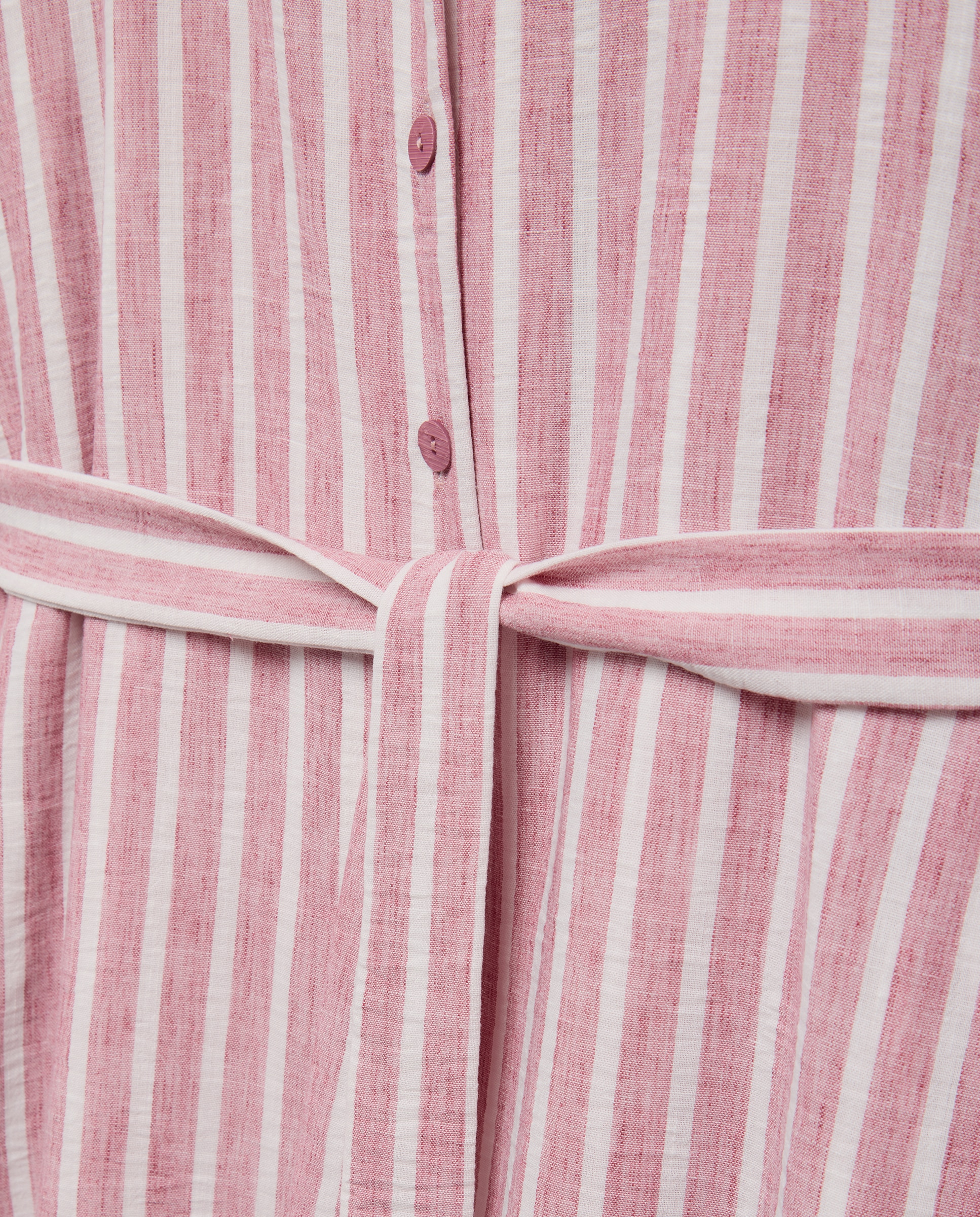 Vestido às riscas com manga curta Grená-6