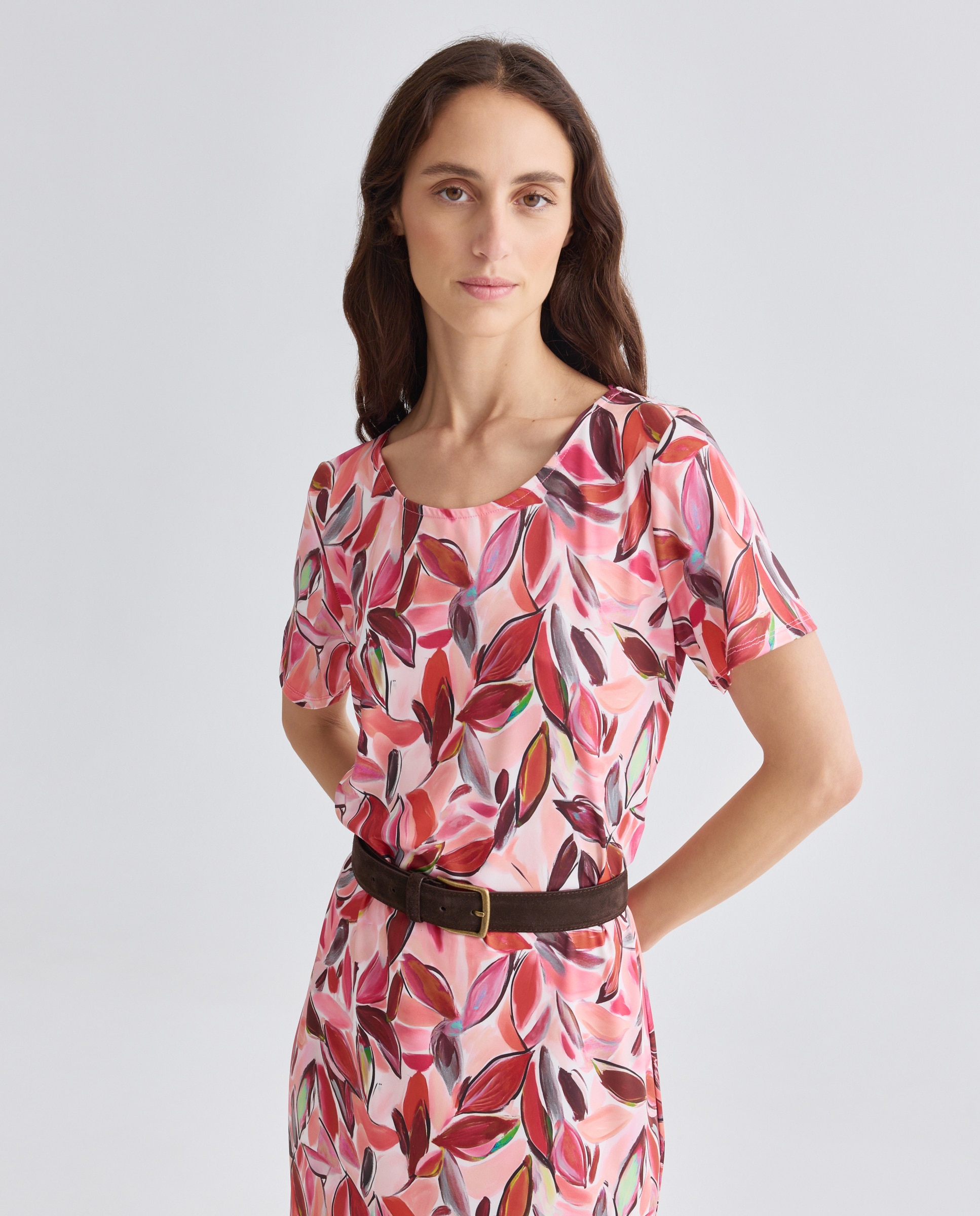 Vestido Estampado com Manga Curta Multicolor-2