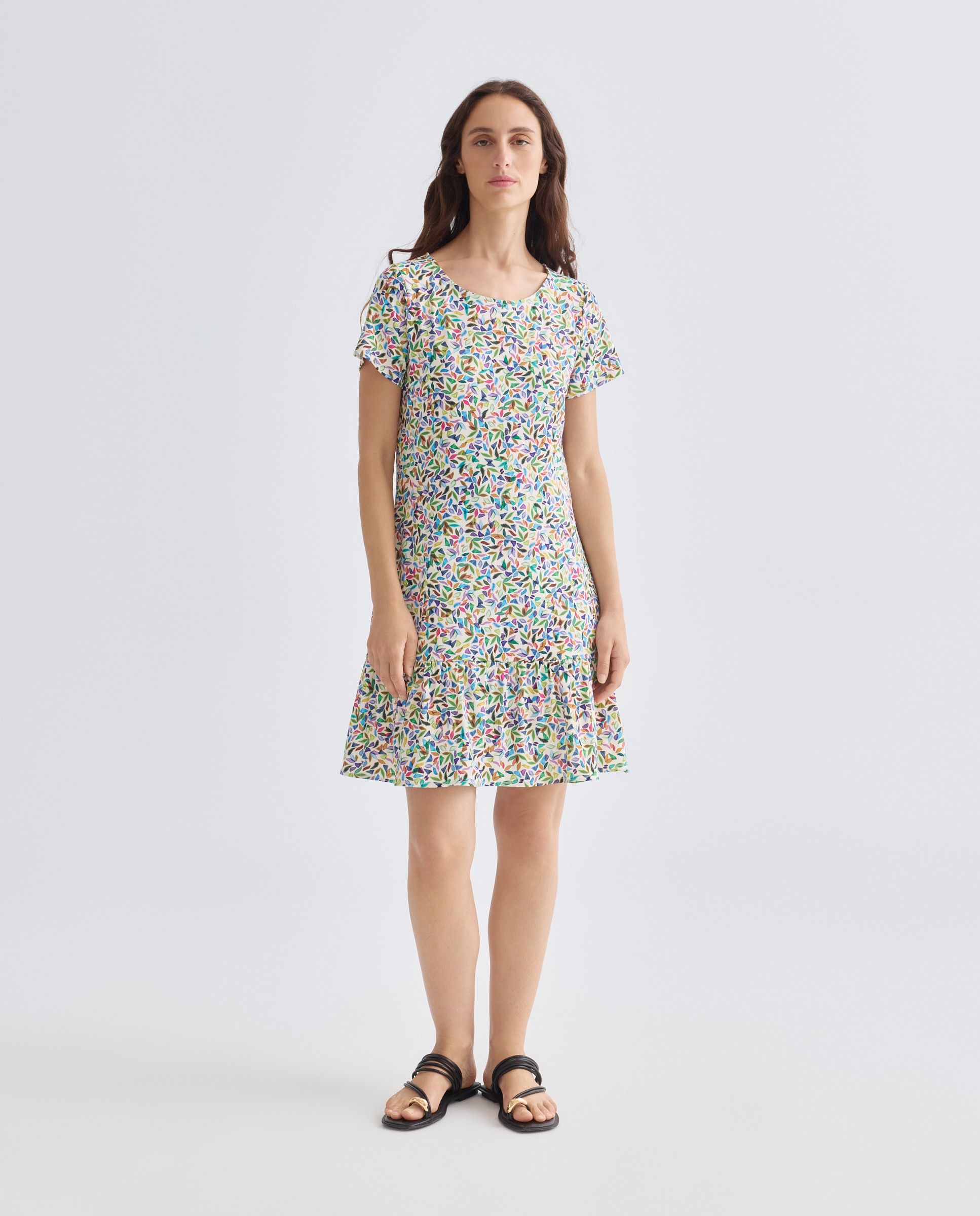 Imagem 0 de Vestido Estampado com Manga Curta