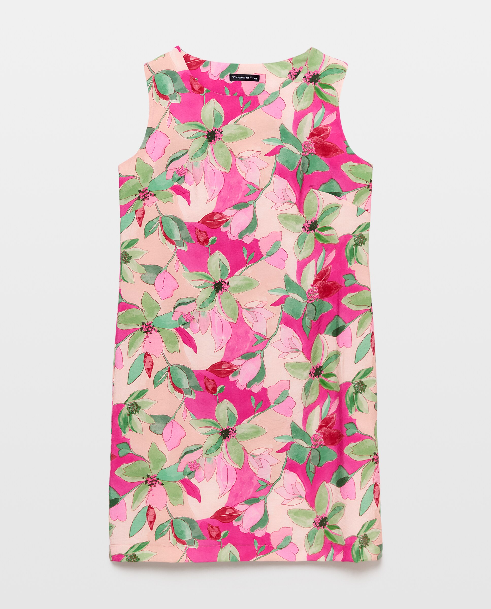 Vestido sem mangas estampado Rosa-4