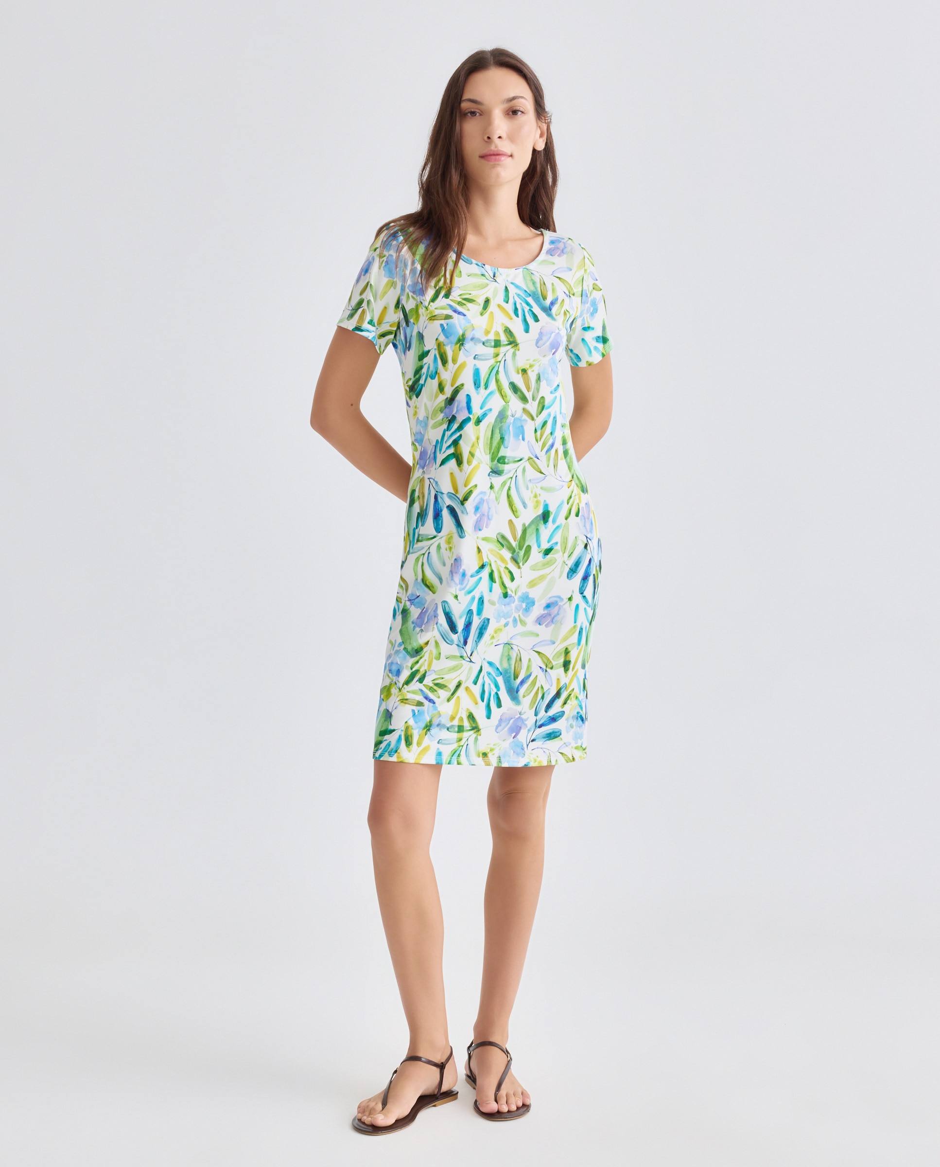 Imagem 0 de Vestido Estampado com Manga Curta