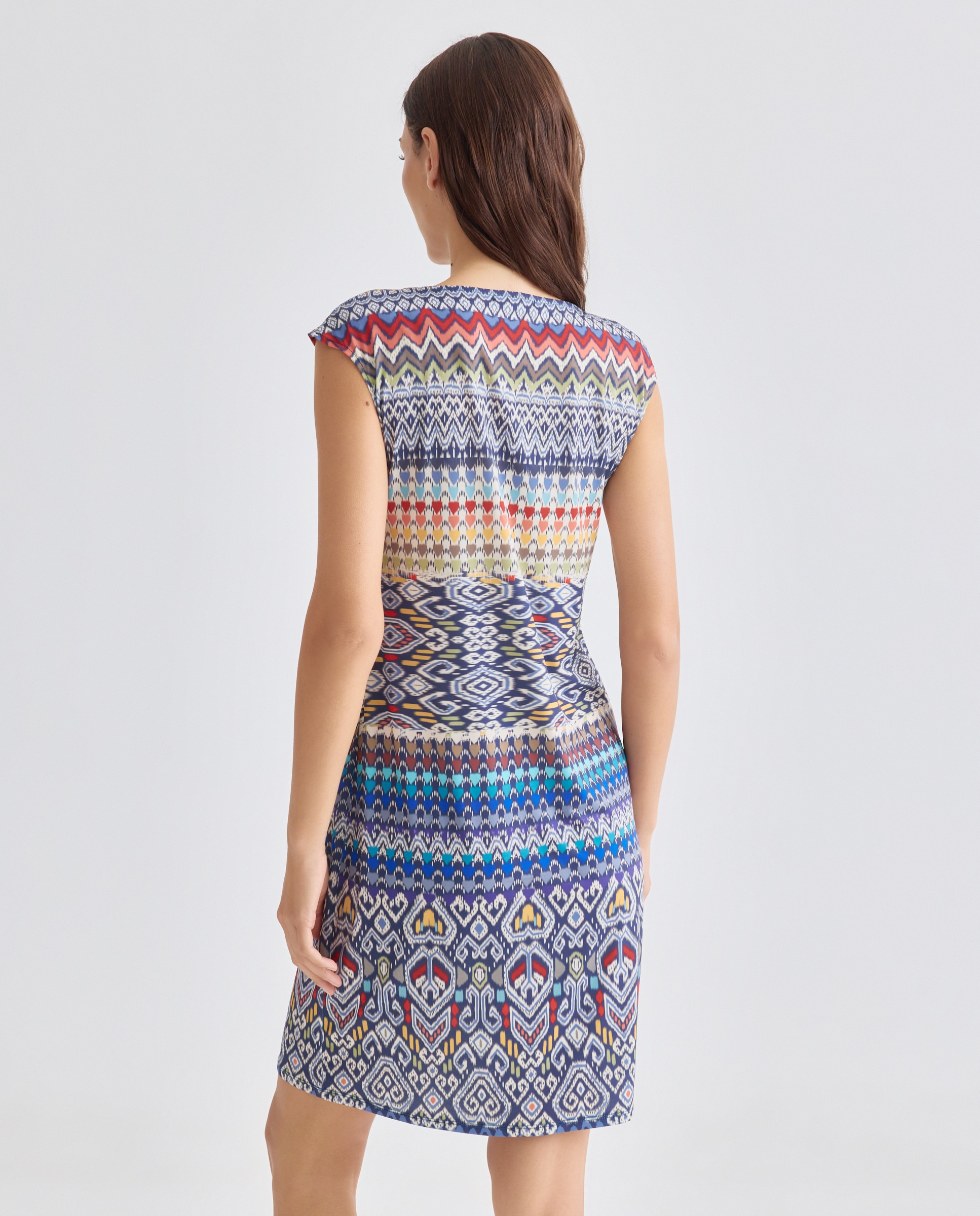 Vestido Estampado com Manga Curta Multicolor-3