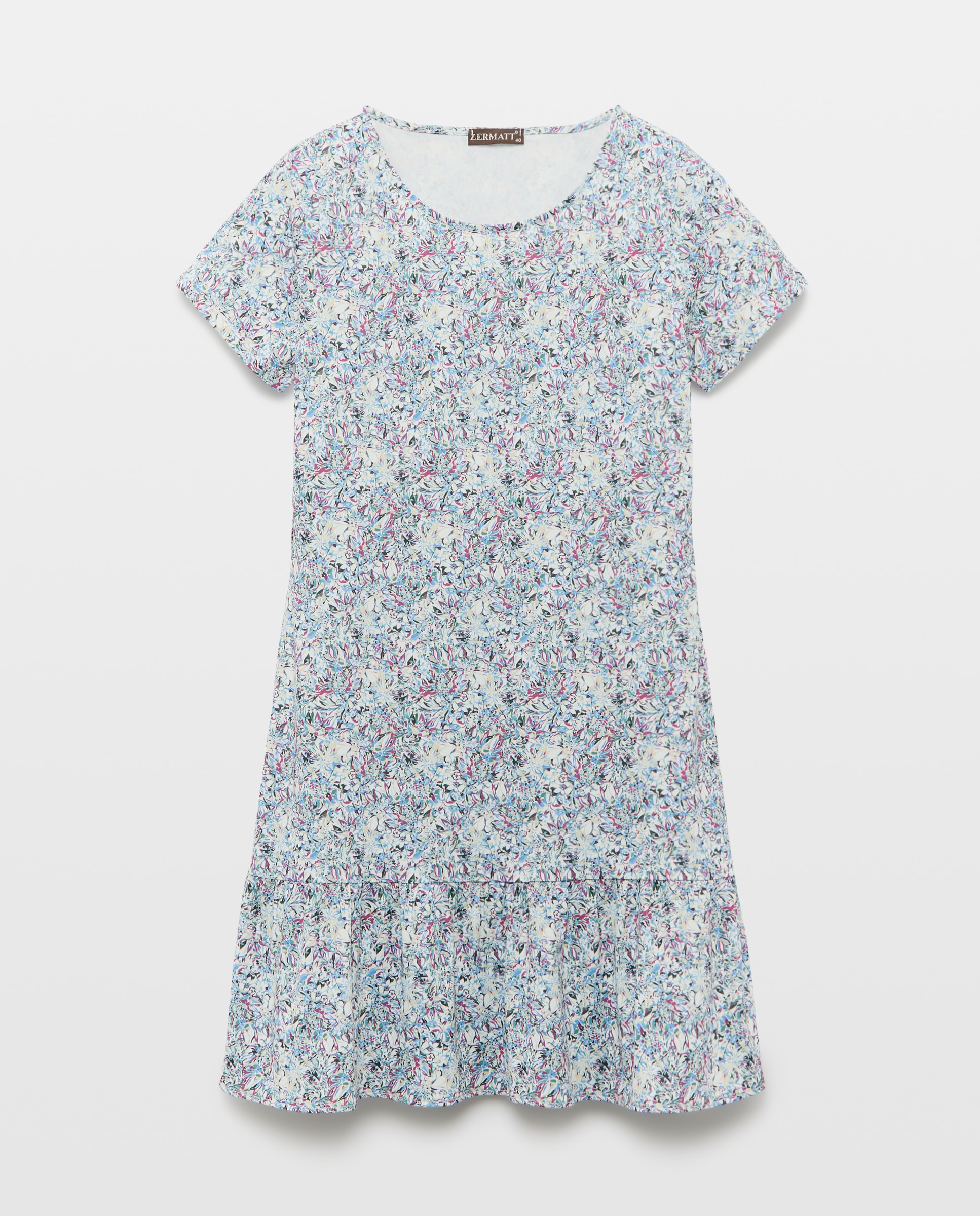 Vestido Estampado com Manga Curta Multicolor-4