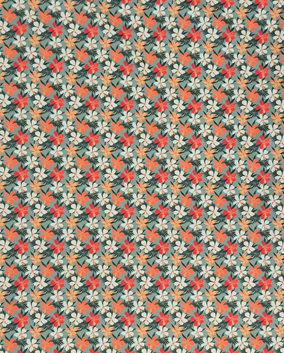 Vestido Estampado com Manga Curta Caqui-3