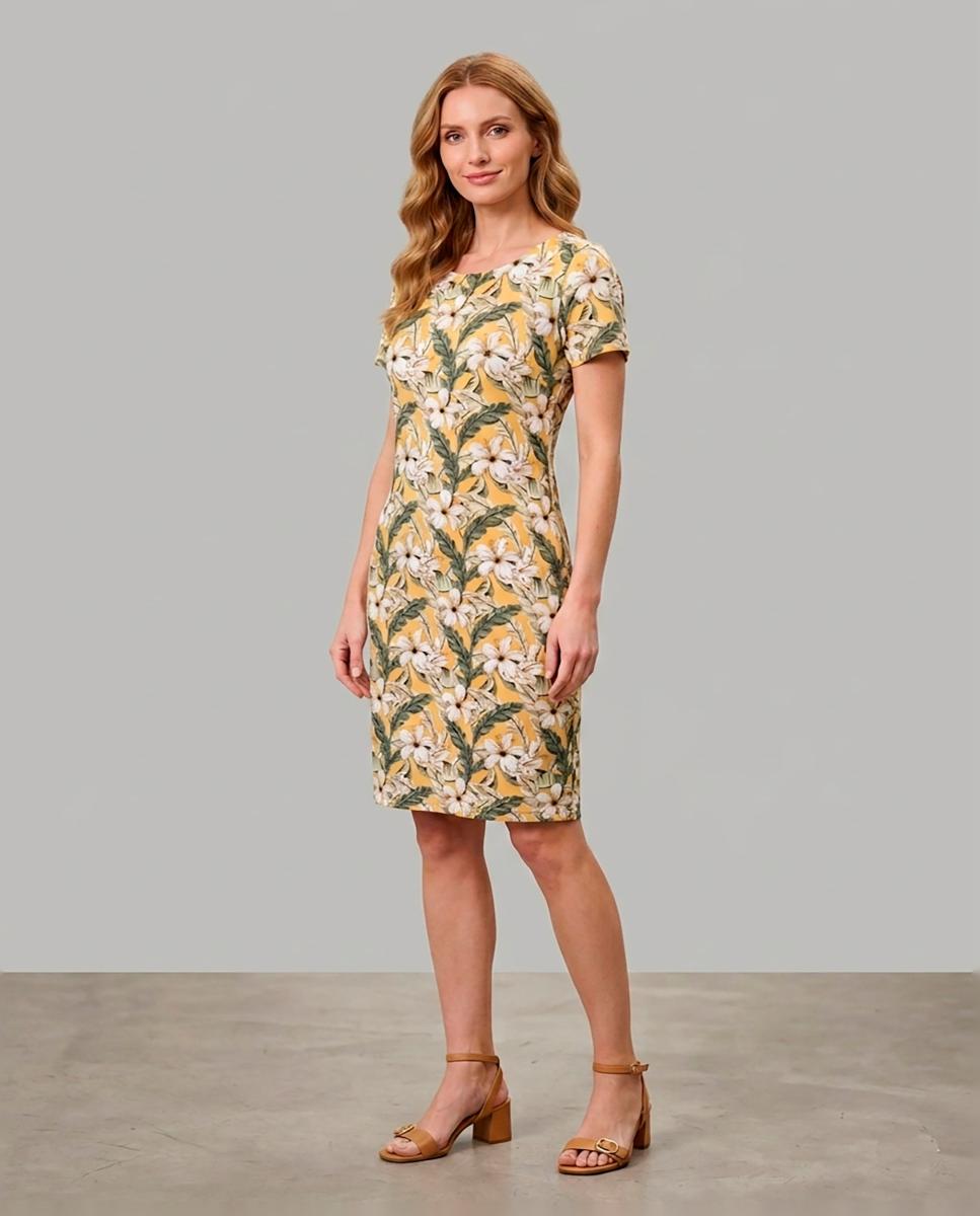 Imagem 0 de Vestido Estampado com Manga Curta