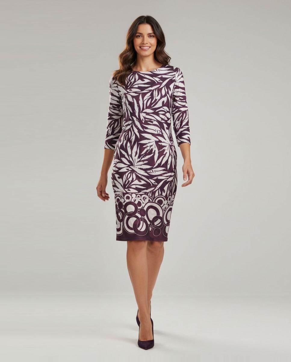 Imagem 0 de Vestido Estampado com Manga Comprida