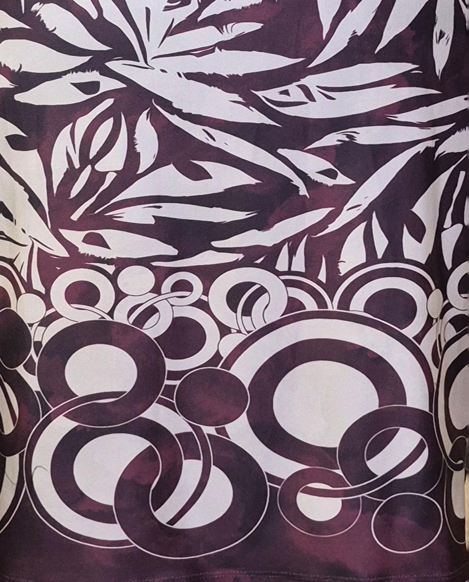 Vestido Estampado com Manga Comprida Grená-3