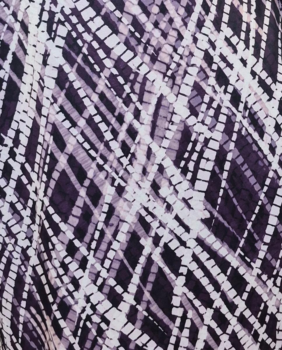 Vestido Estampado com Manga Comprida Grená-5