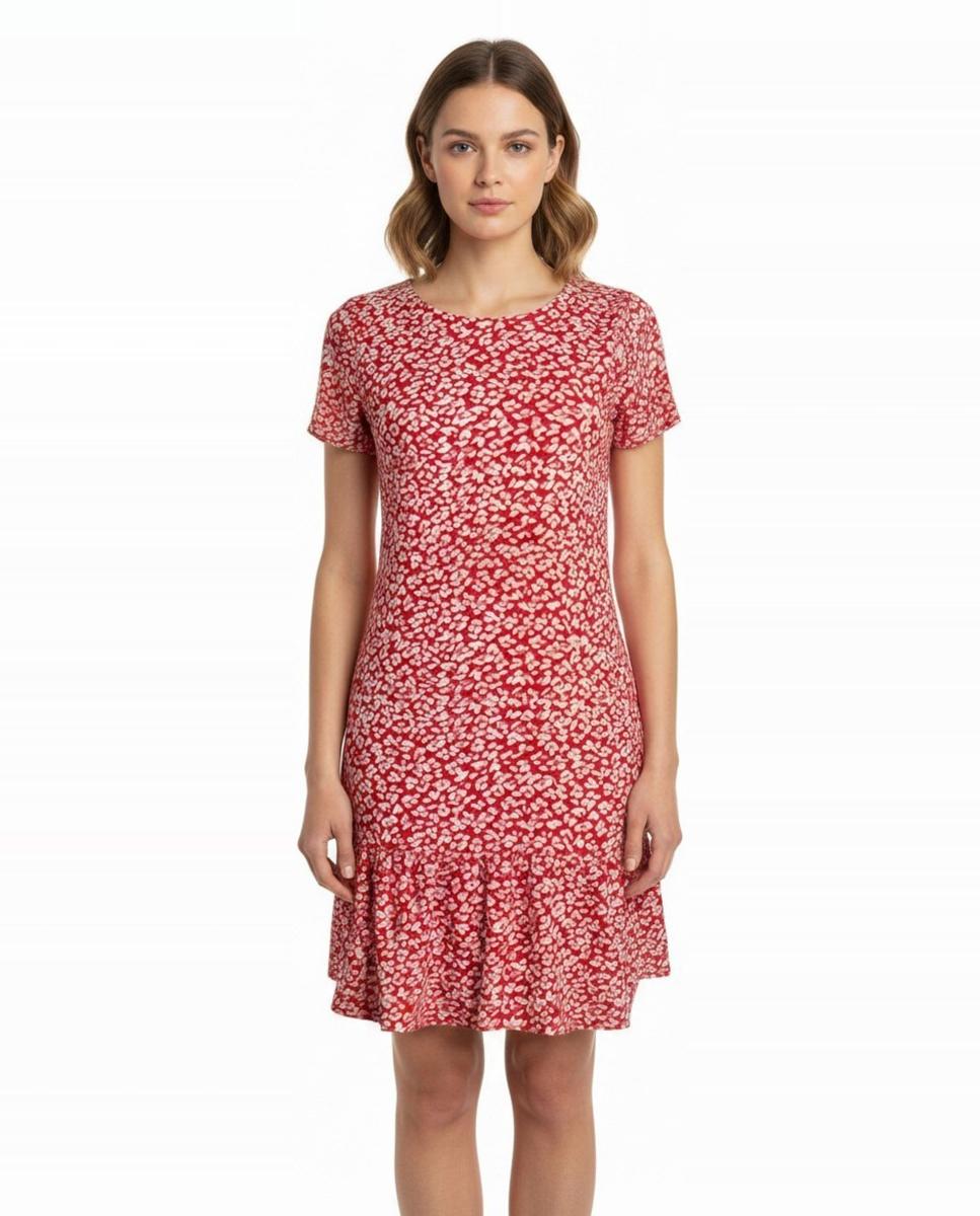 Imagem 0 de Vestido Estampado de Manga Curta