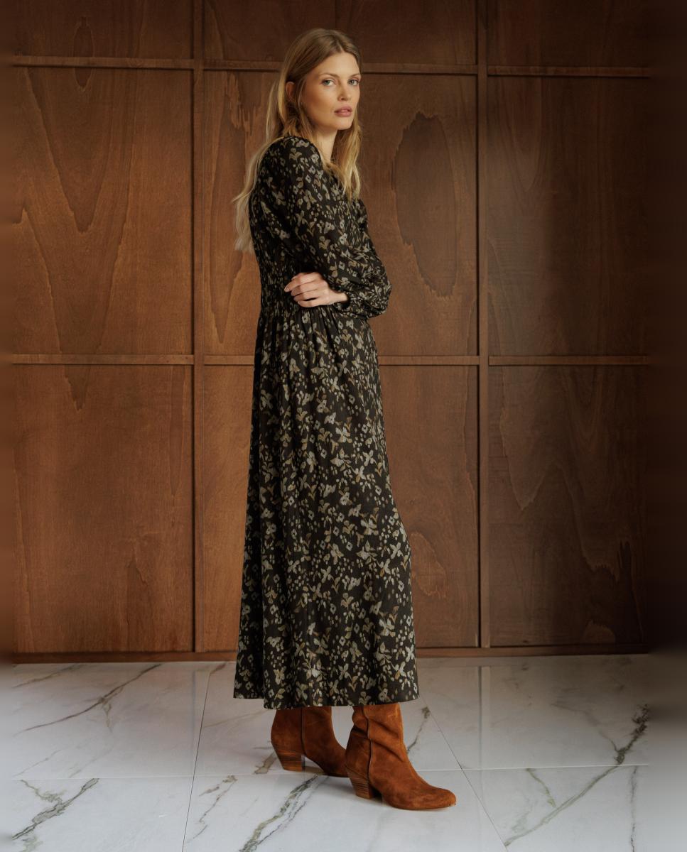 Imagem 0 de Vestido Maxi com Volume e Manga com Volume
