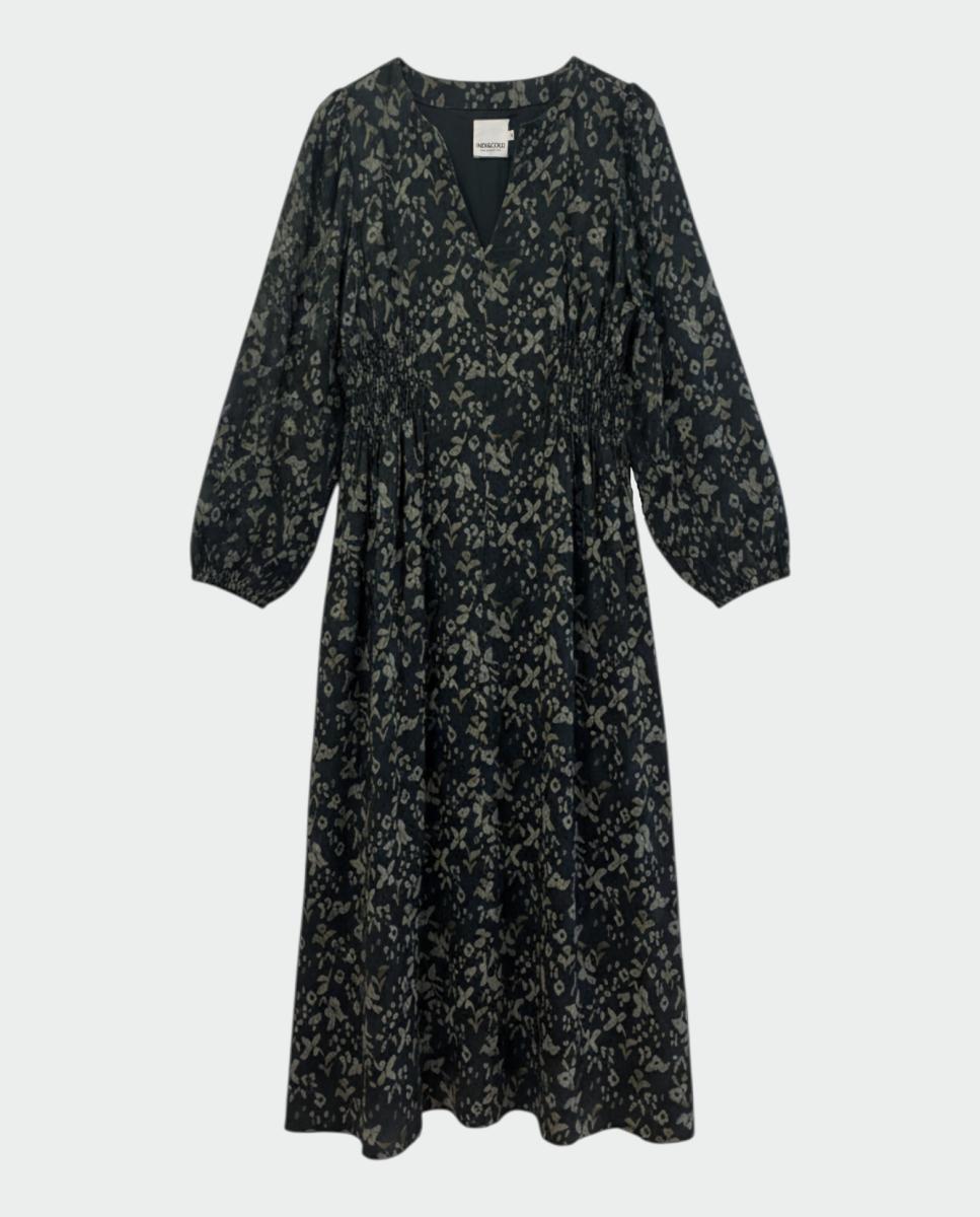 Vestido Maxi com Volume e Manga com Volume Preto-3