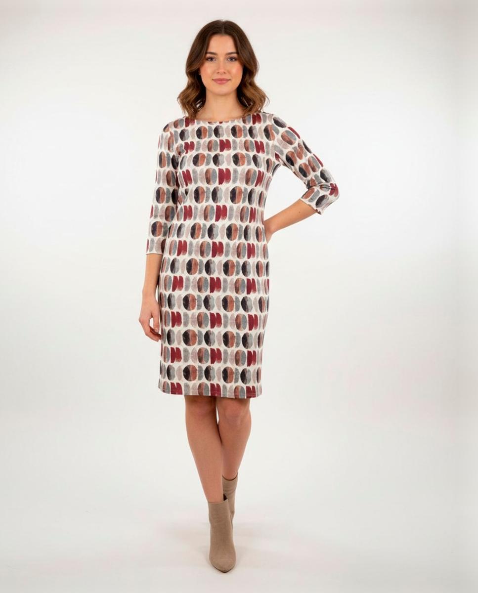 Imagen 0 de Vestido estampado, manga 3/4 Multicolor