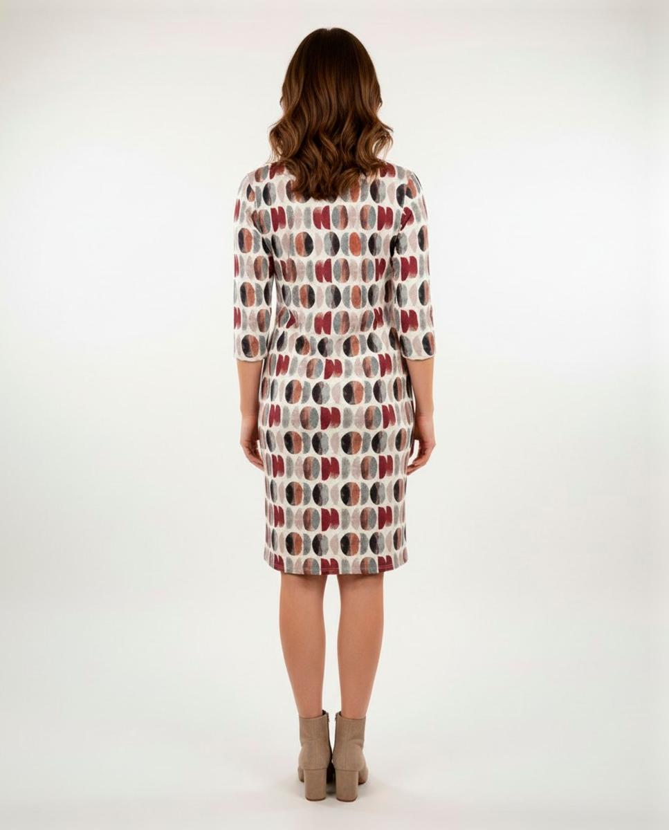Vestido estampado com manga 3/4 Multicolor-2