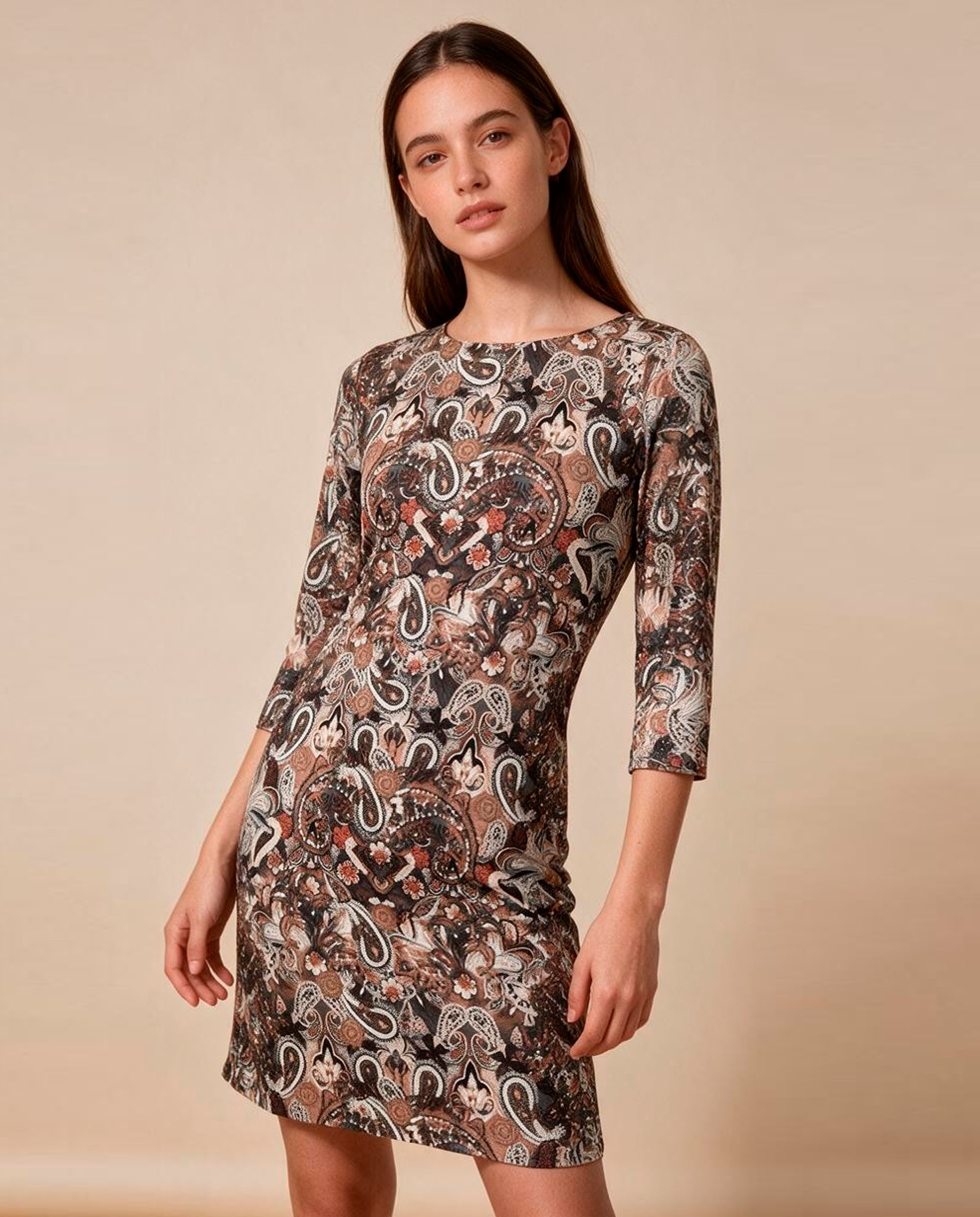 Imagem 0 de Vestido estampado de manga comprida