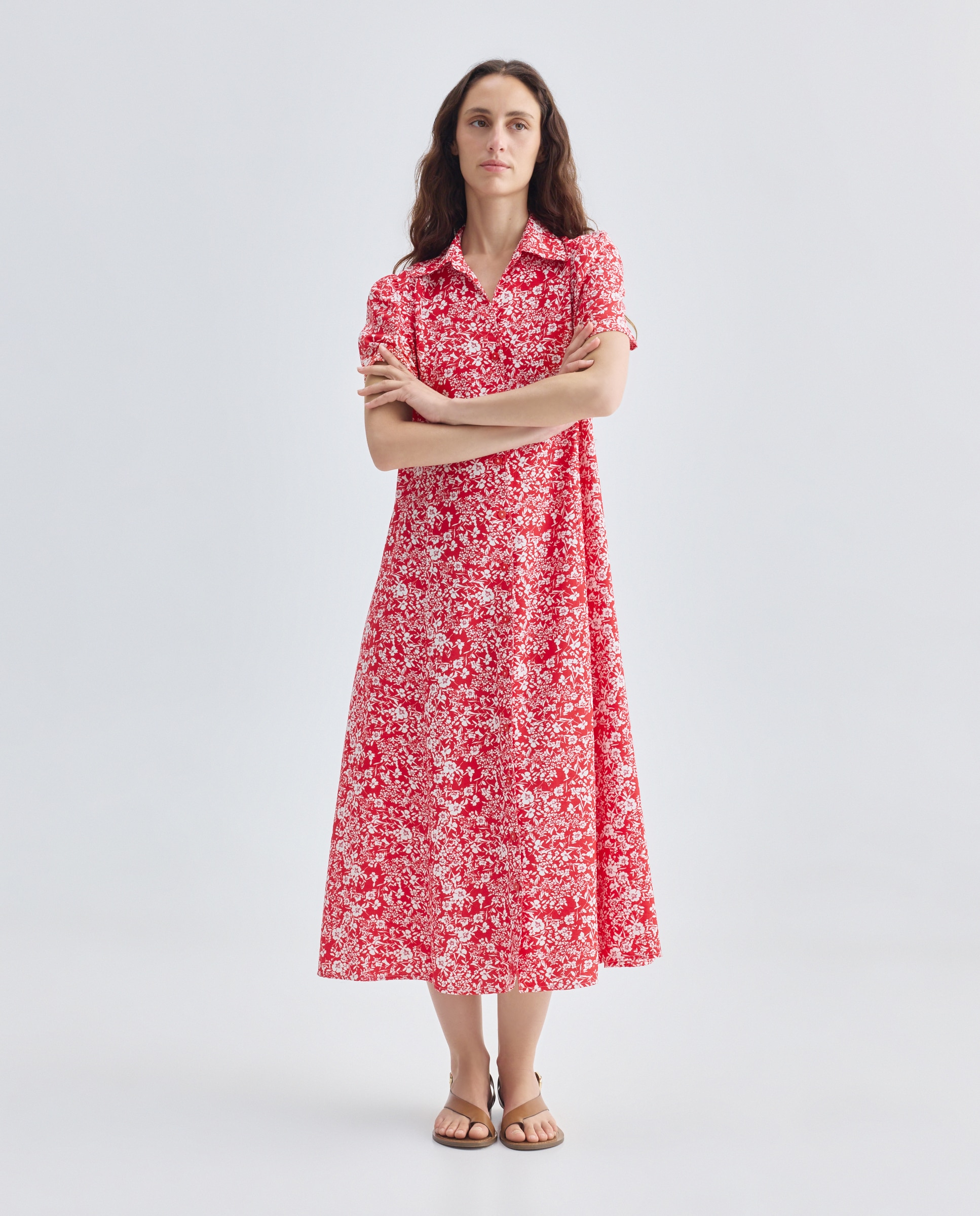 Imagem 0 de Vestido estampado de manga curta