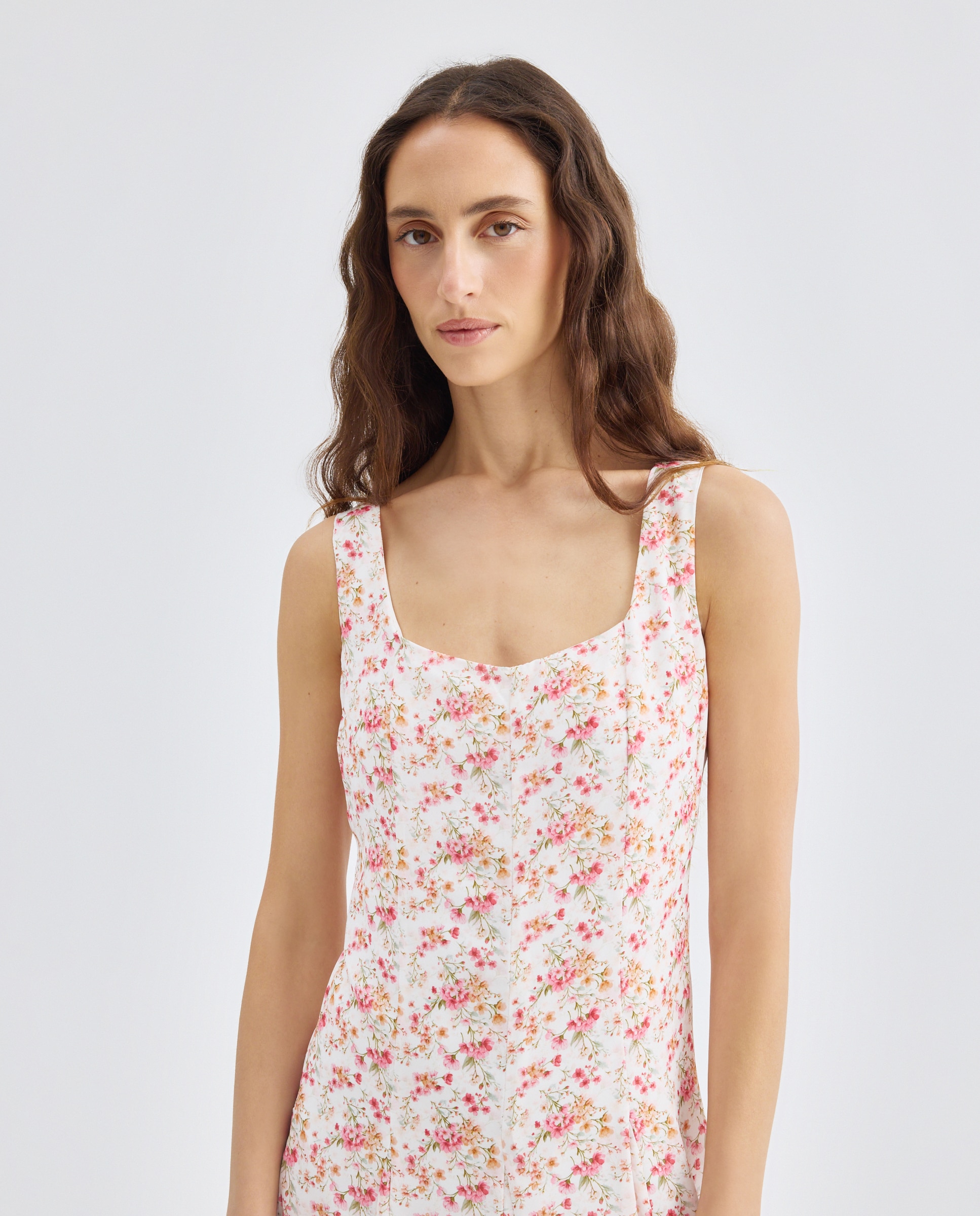 Vestido de alças estampado Vermelho-2