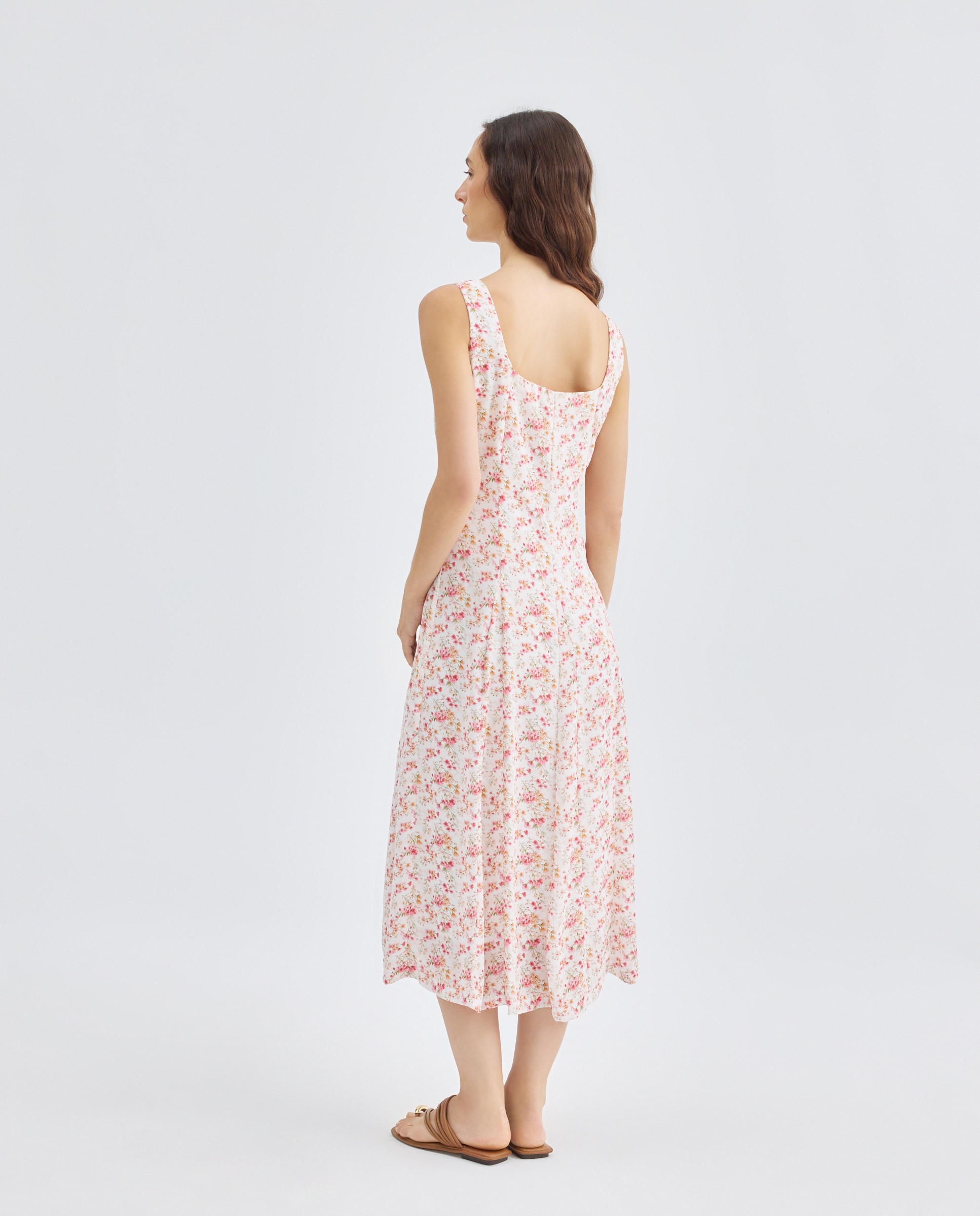 Vestido de alças estampado Vermelho-3