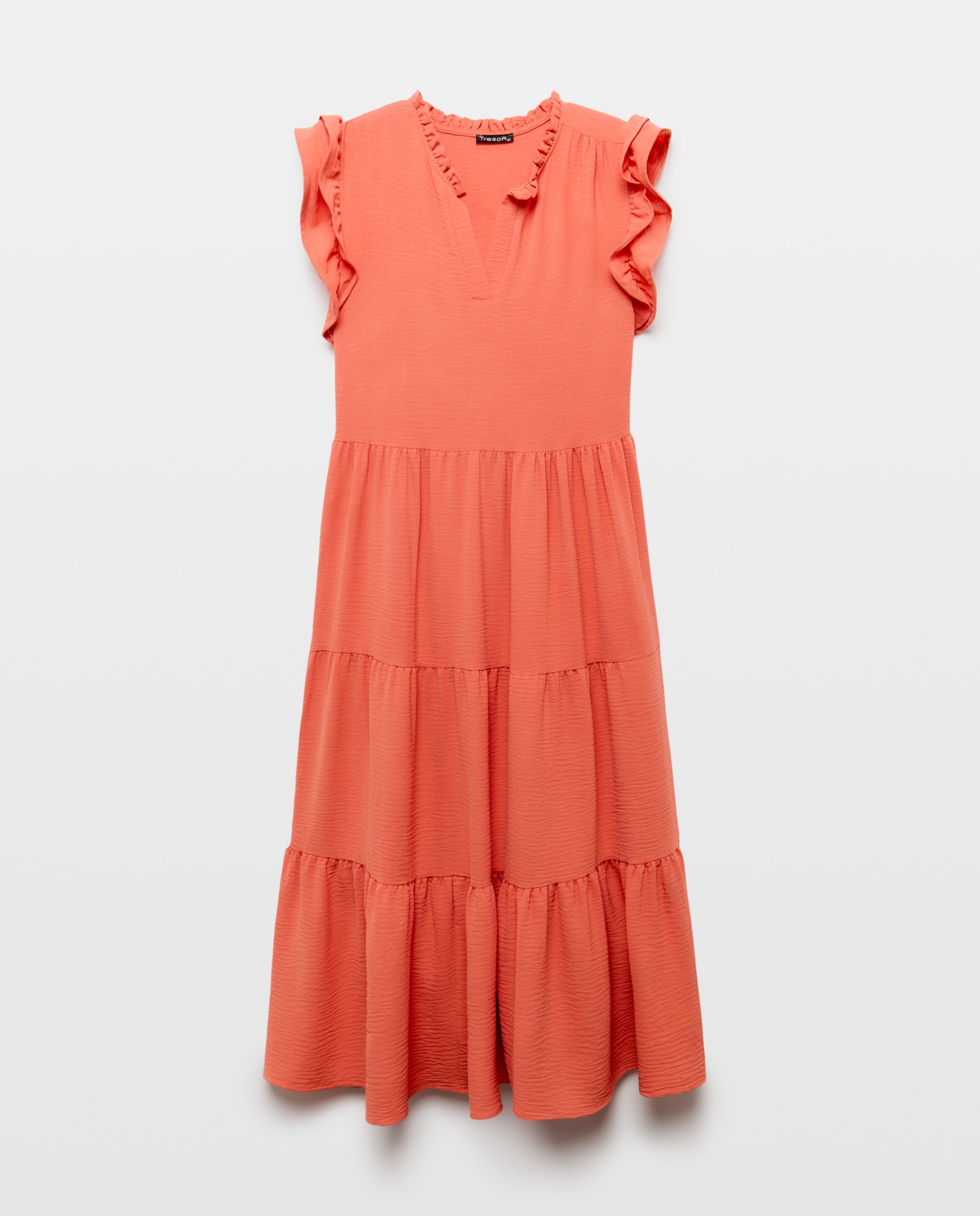 Vestido manga corta liso - Zermatt - Kaki Naranja-4