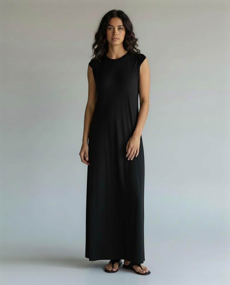 Vestido liso sin mangas - Zermatt - Negro Negro-1