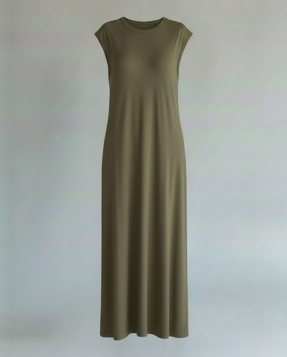 Vestido liso sin mangas - Zermatt - Kaki Kaki-3