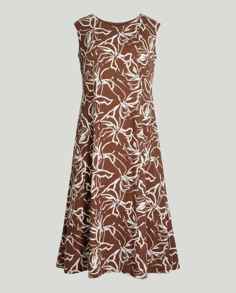 Vestido estampado sem mangas Castanho-3