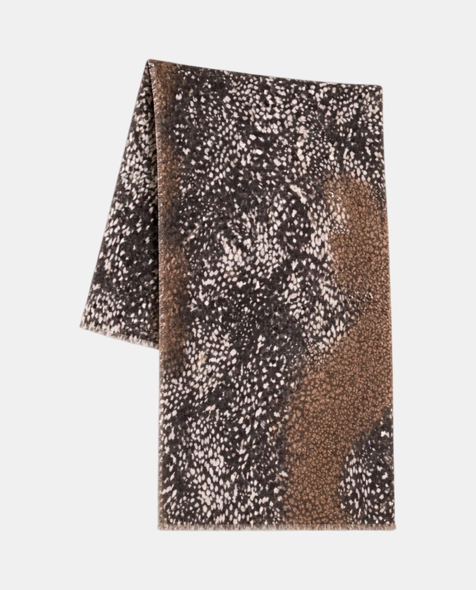 Imagen 0 de Pañuelo de mujer animal print Marrón oscuro