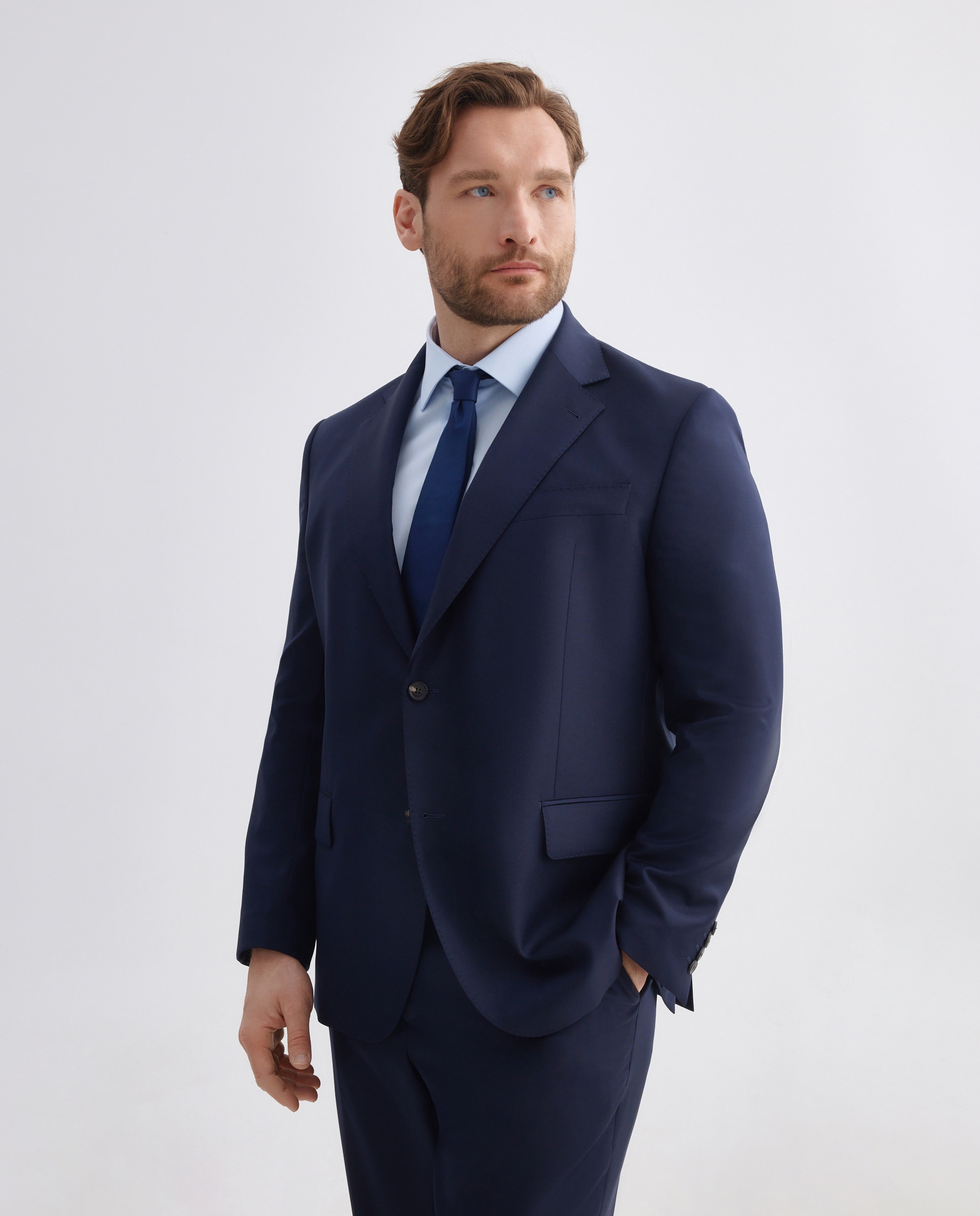 Chaqueta separate Classic liso vestir 100% Lana hombre tallas grandes - Emidio Tucci - Azul Azul-1