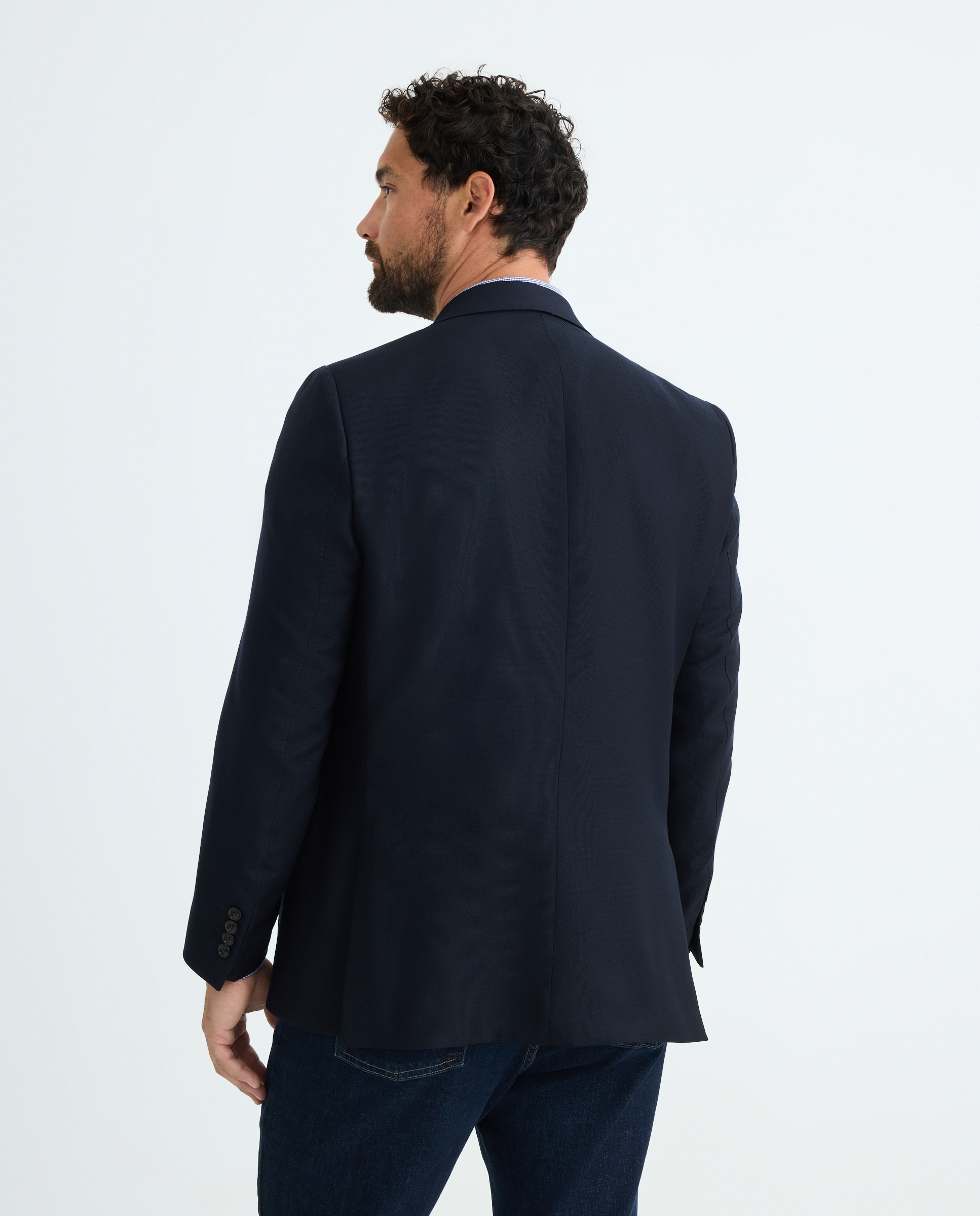 Blazer com Estrutura Tamanhos Grandes Azul-4