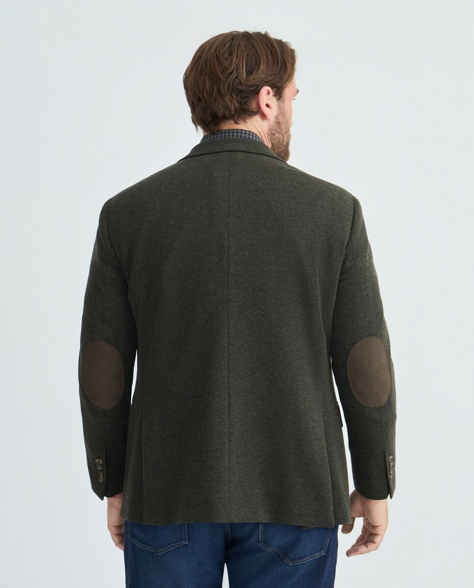 Casaco Tamanhos Grandes de Malha com Micro Estrutura Verde-3