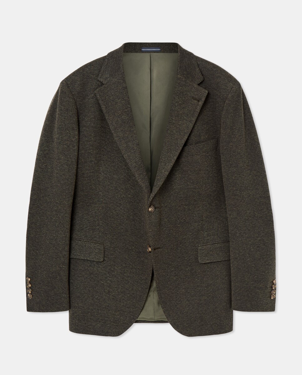 Casaco Tamanhos Grandes de Malha com Micro Estrutura Verde-4