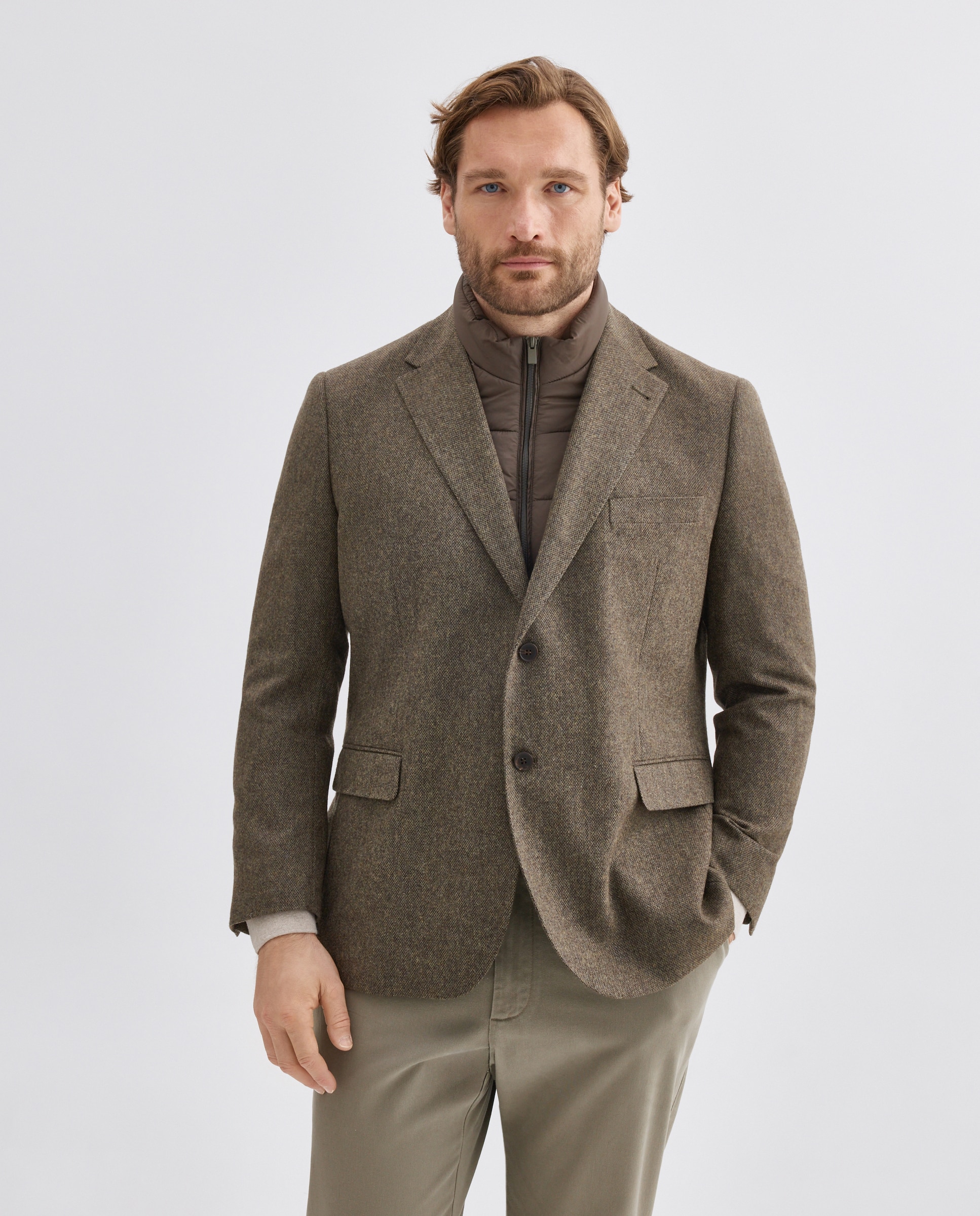 Imagen 1 de Chaqueta de hombre de lana con pecherin desmontable. - Dustin - Verde Verde