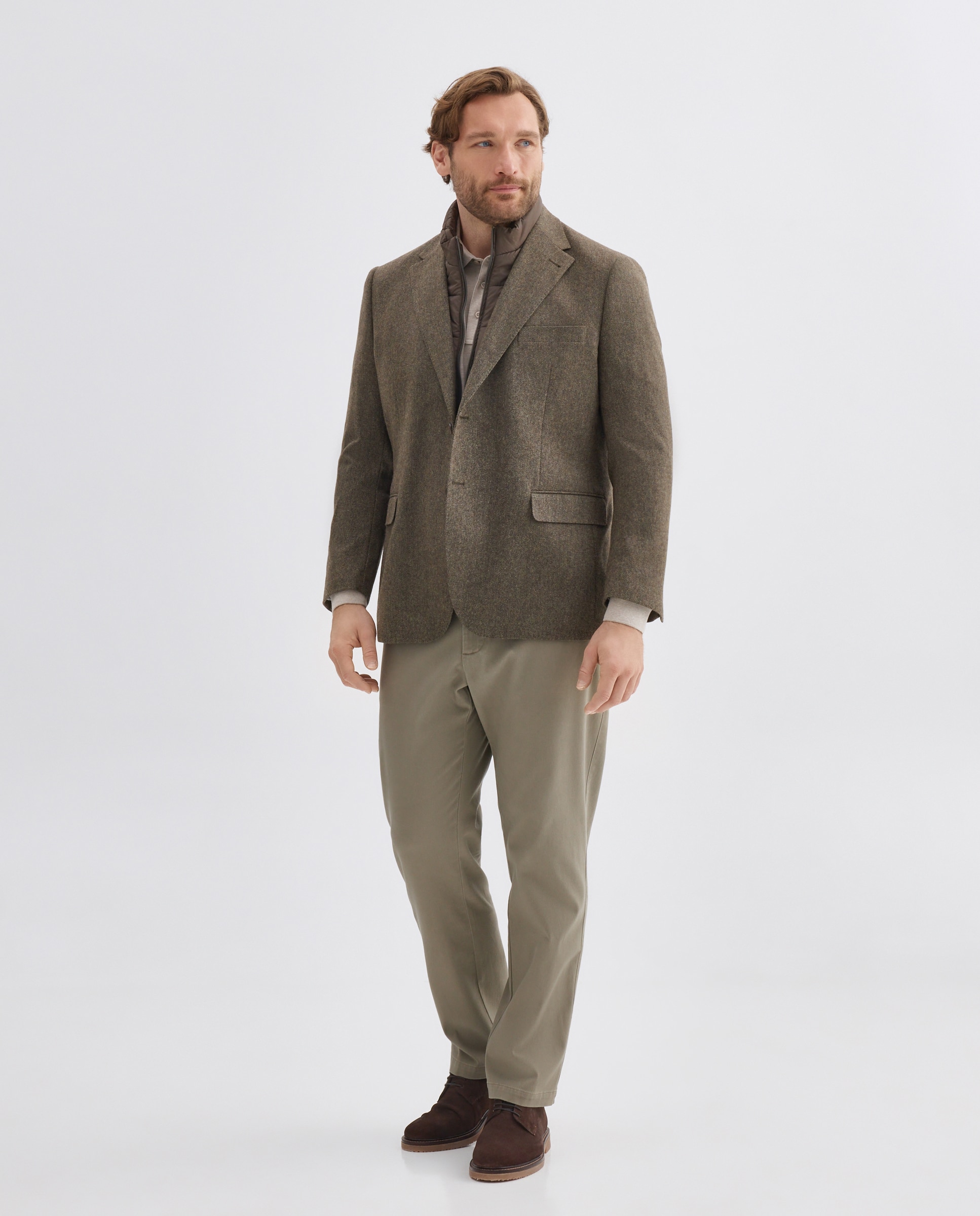 Imagen 3 de Chaqueta de hombre de lana con pecherin desmontable. - Dustin - Verde Verde