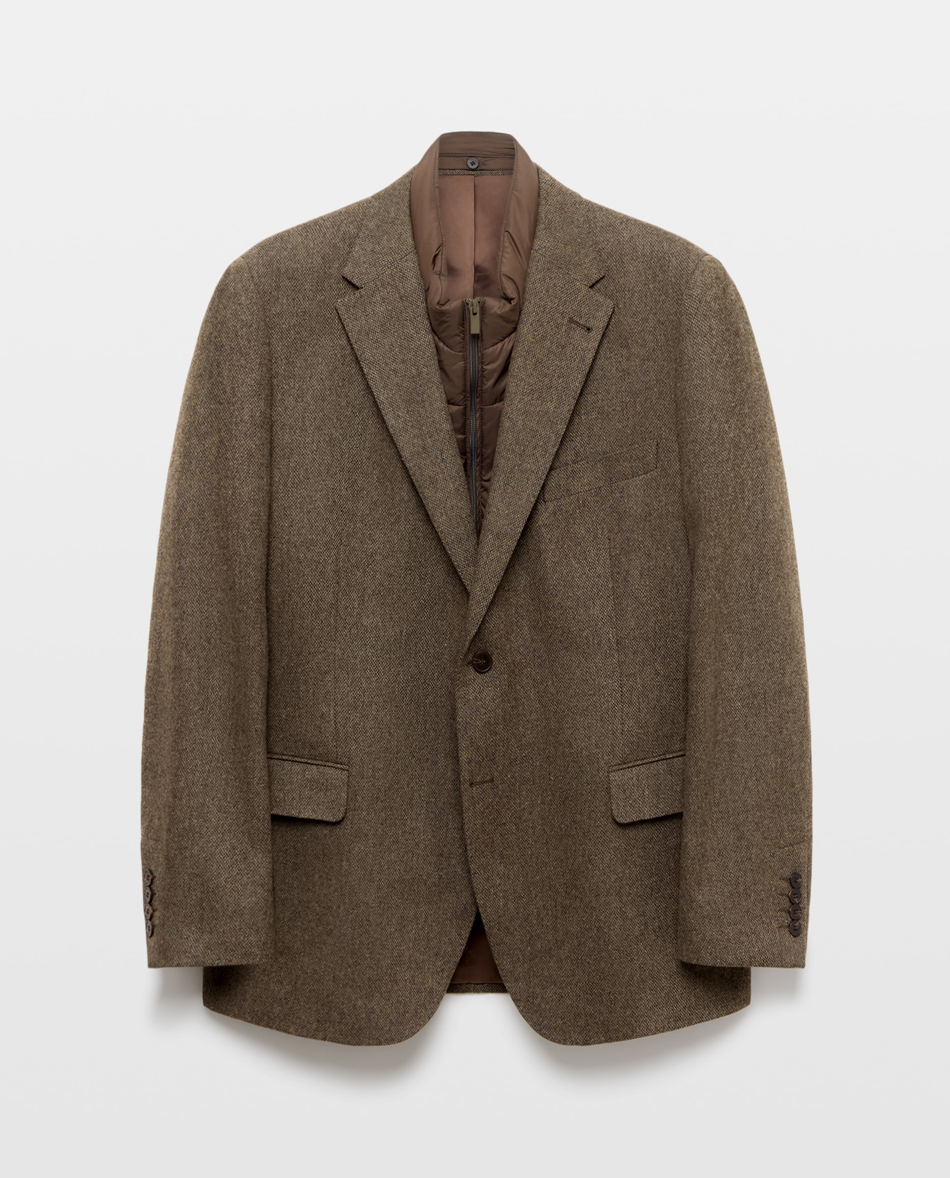 Imagen 5 de Chaqueta de hombre de lana con pecherin desmontable. - Dustin - Verde Verde