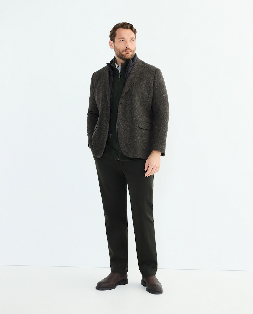 Casaco de Malha Tamanhos Grandes com Pied-de-Poule Modular Verde-2