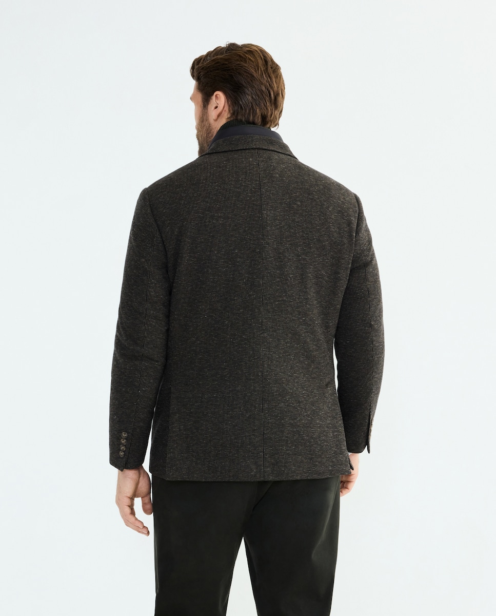 Casaco de Malha Tamanhos Grandes com Pied-de-Poule Modular Verde-4