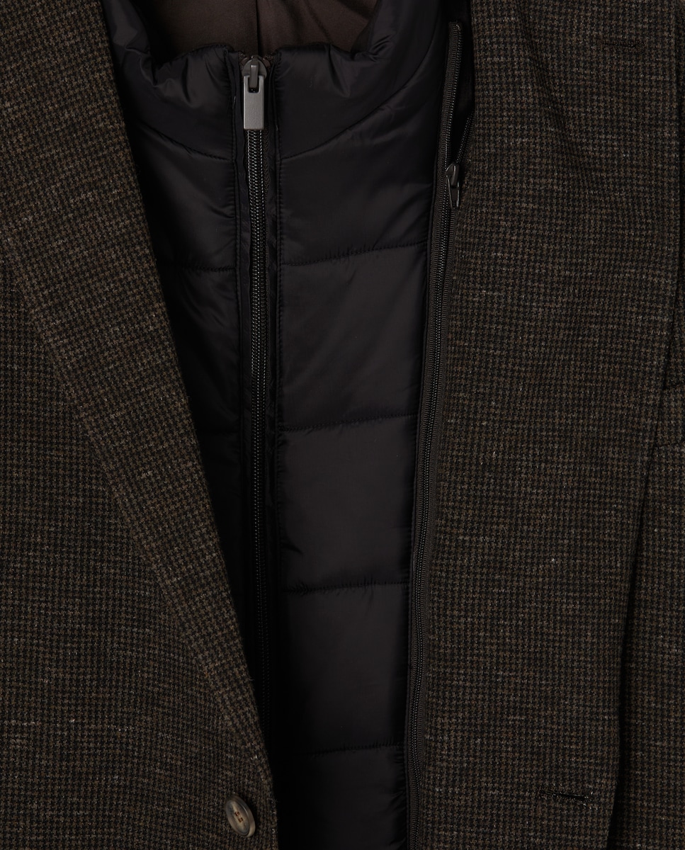 Casaco de Malha Tamanhos Grandes com Pied-de-Poule Modular Verde-6