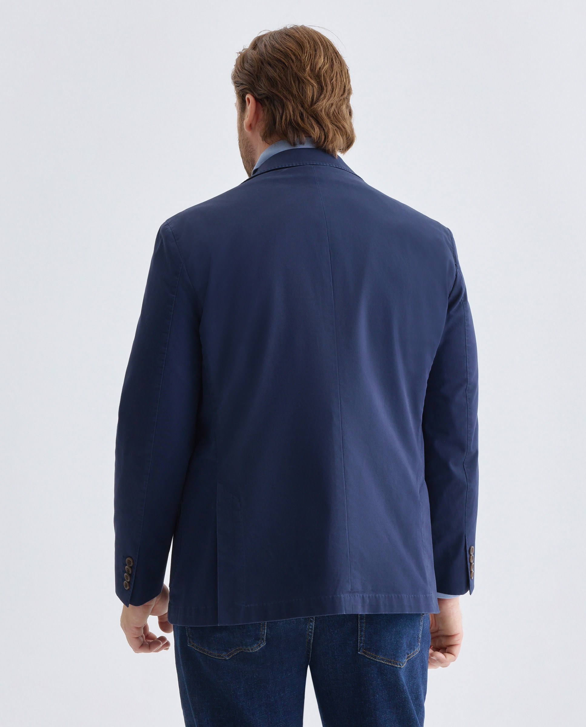 Chaqueta 100% algodón lavado hombre tallas grandes - Emidio Tucci - Azul marino Azul marino-3