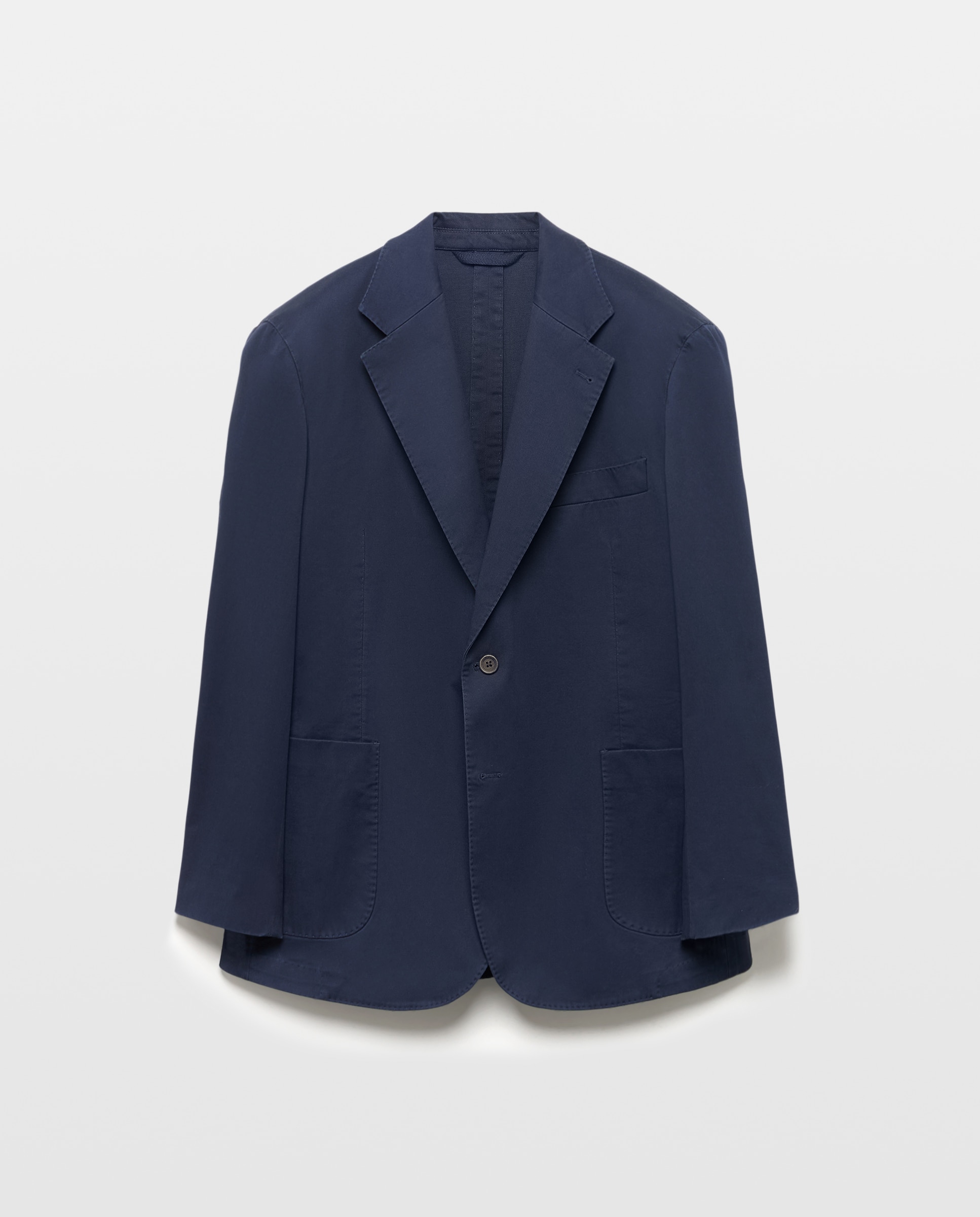 Chaqueta 100% algodón lavado hombre tallas grandes - Emidio Tucci - Azul marino Azul marino-4